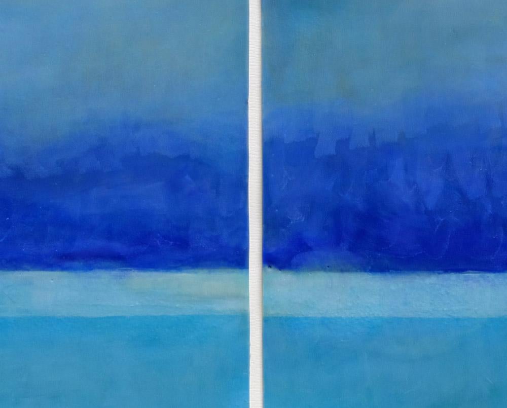 Blu di Prussia (pittura astratta) - Painting Astratto di Janise Yntema
