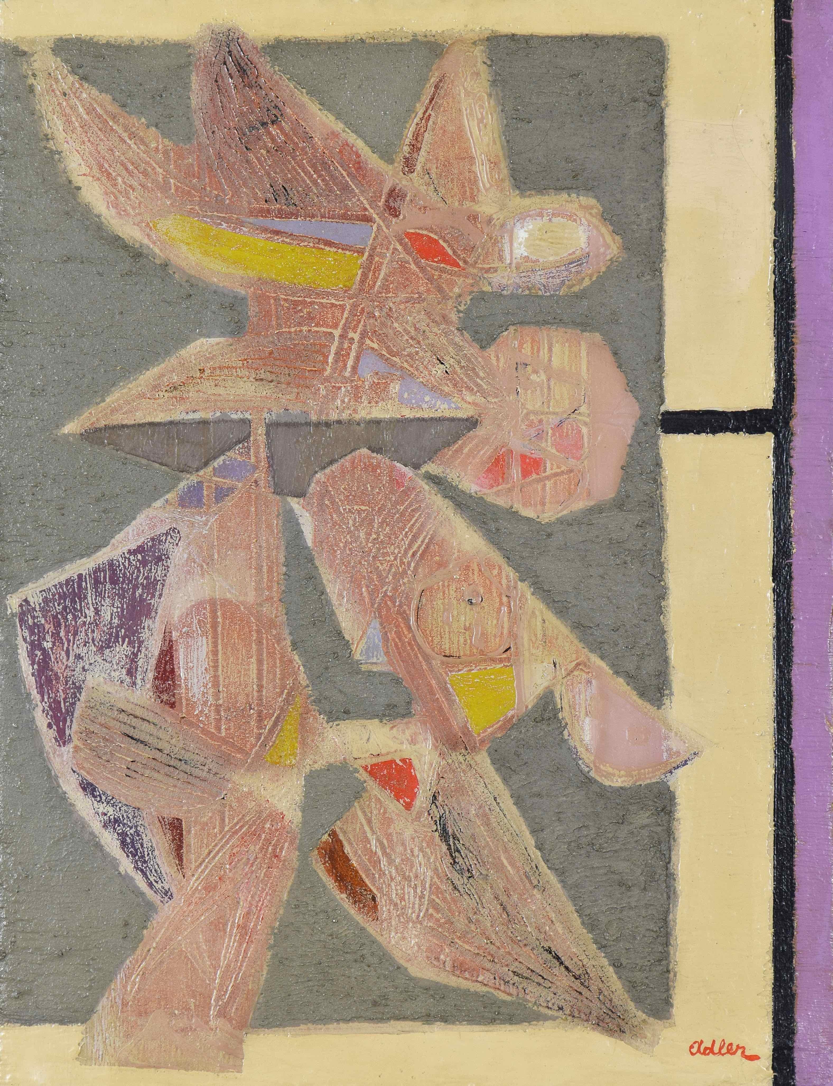 Oiseaux de Jankel Adler (1895-1949)
Huile et ciment sur toile
61.4 x 46.4 cm (24¹/₈ x 18¹/₄ pouces)
Signé en bas à droite, Adler.
Exécuté en 1948

Provenance
Galerie Charles Lienhard, Zürich, 1959
Gimpel Fils Gallery, Londres
Denham Gallery,