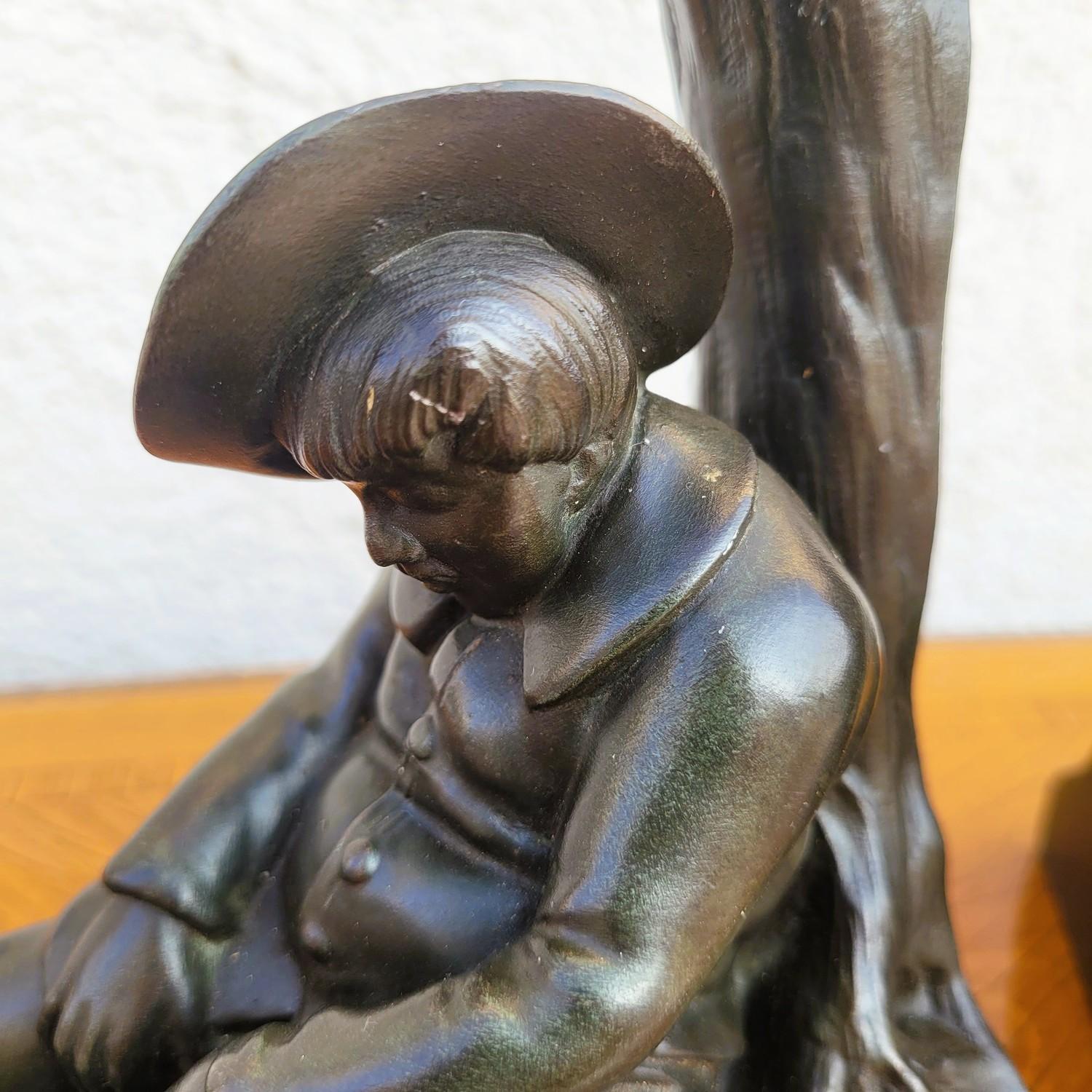 Art déco Janle / Max Le Verrier, Paire De Serre-livres Don Quichotte, Art Déco, XXème Siè en vente