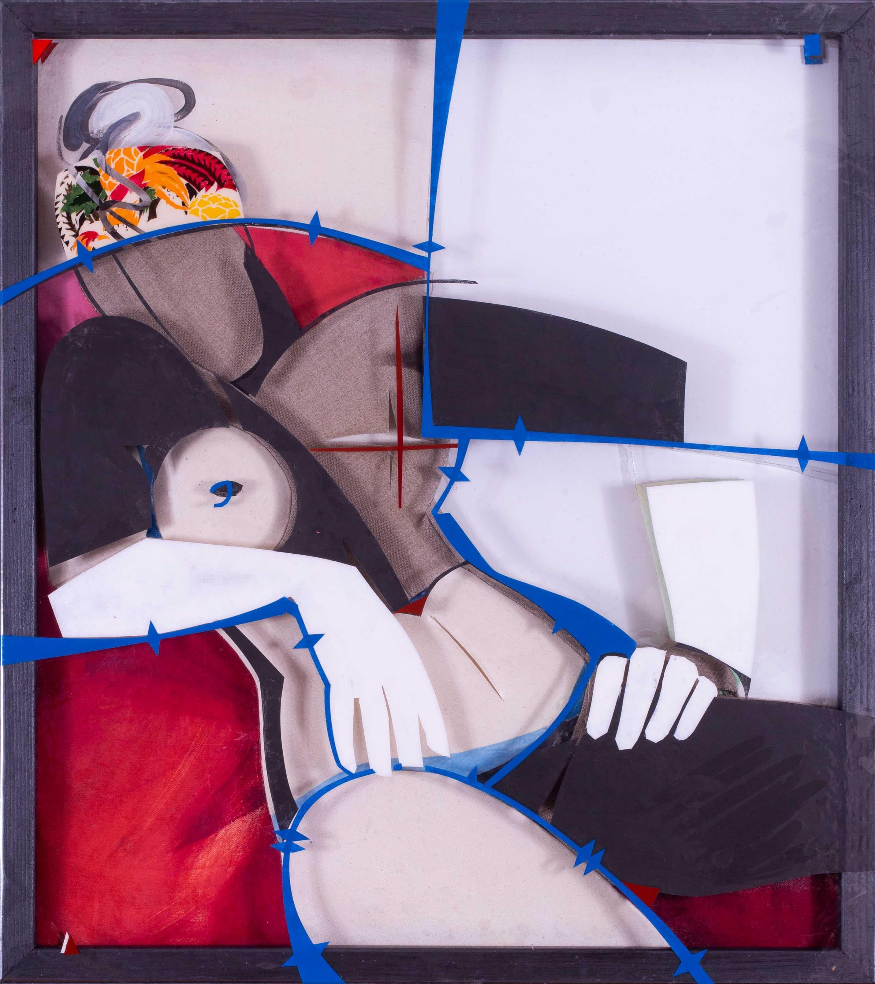 Raro collage originale a tecnica mista firmato di Jann Haworth, americano/inglese in vendita 6