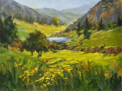 "Vista del valle" (2009) de Jann T. Bass, Pintura al óleo original de paisaje