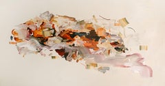 Abstraktes Gemälde "Ein Spaziergang durch die rote Erde" von Swift, Beige, Gelbweiß, Ocker