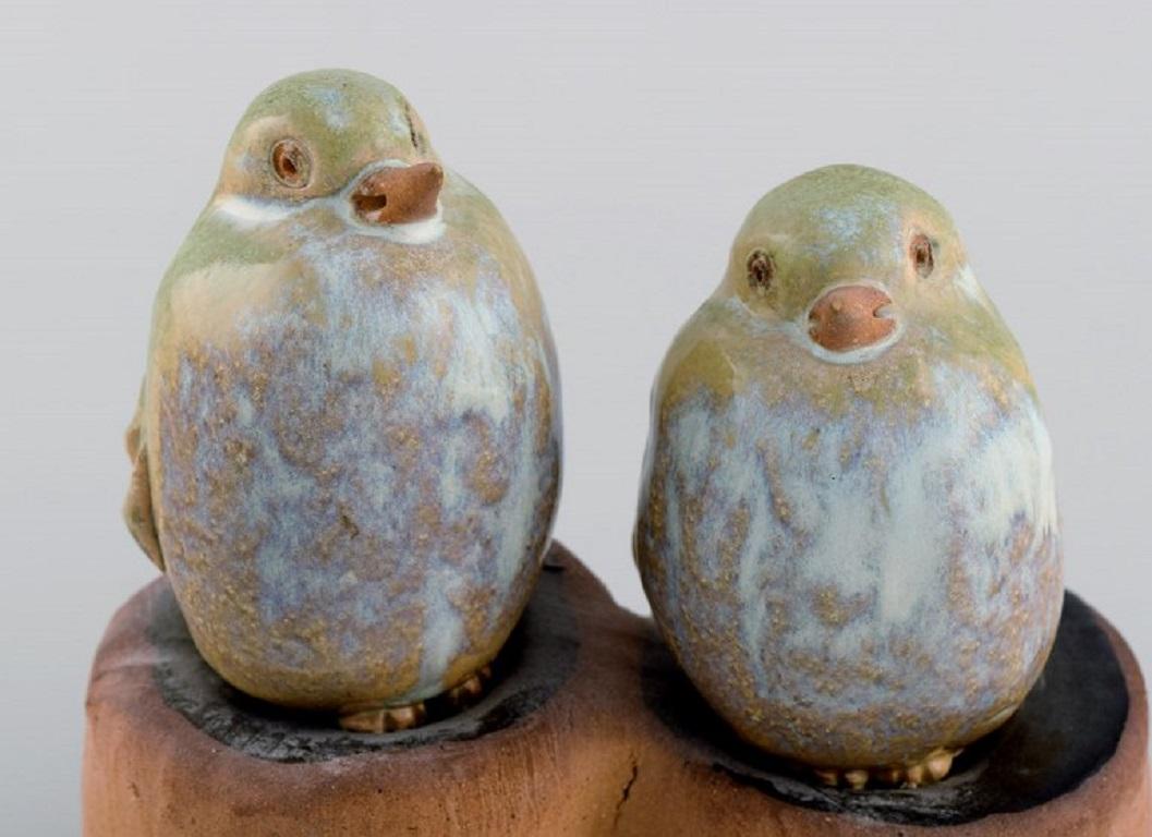 Janne Fagerfäldt, Sweden, Unique Sculpture in Glazed Stoneware, Two Birds 1