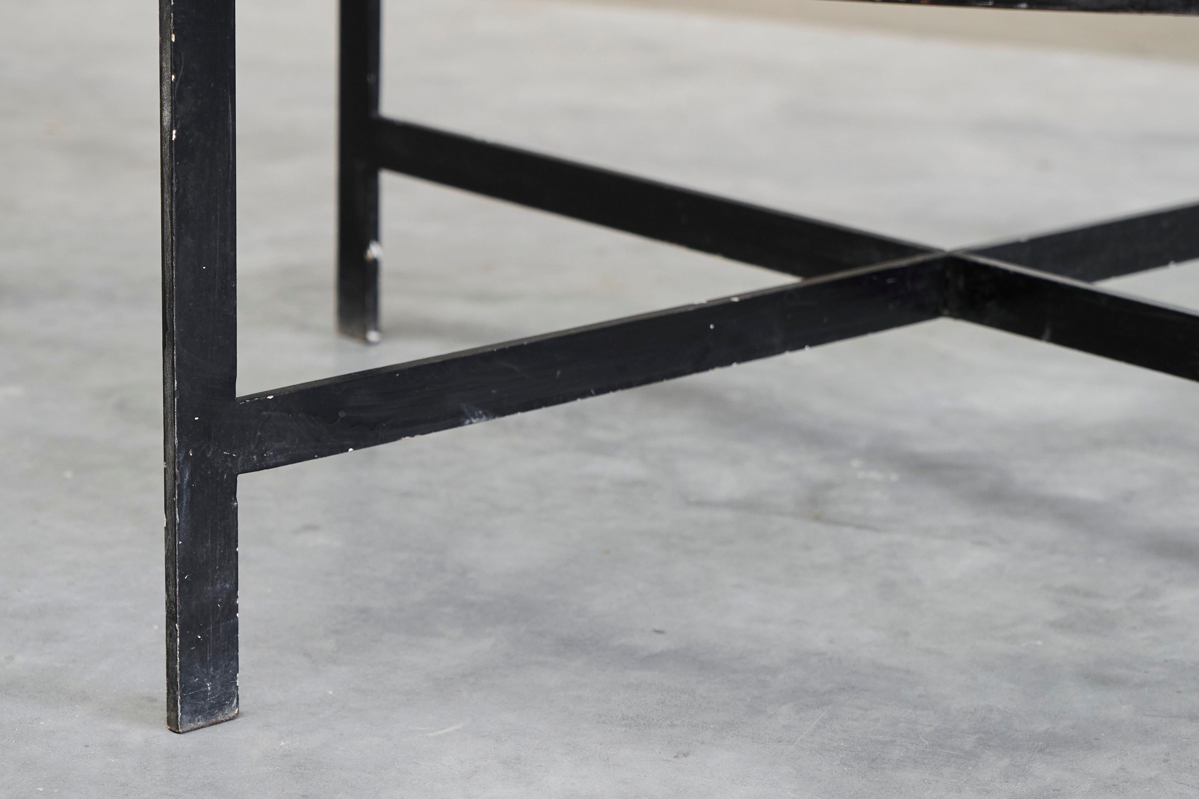 Janni van Pelt Coffee Table in Patinated Metal and Glass The Netherlands 1950s For Sale 7