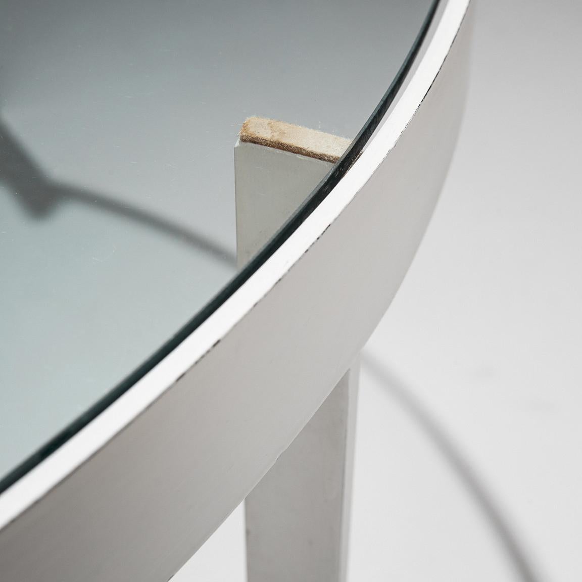 Janni Van Pelt Coffee Table in White Steel and Glass 2