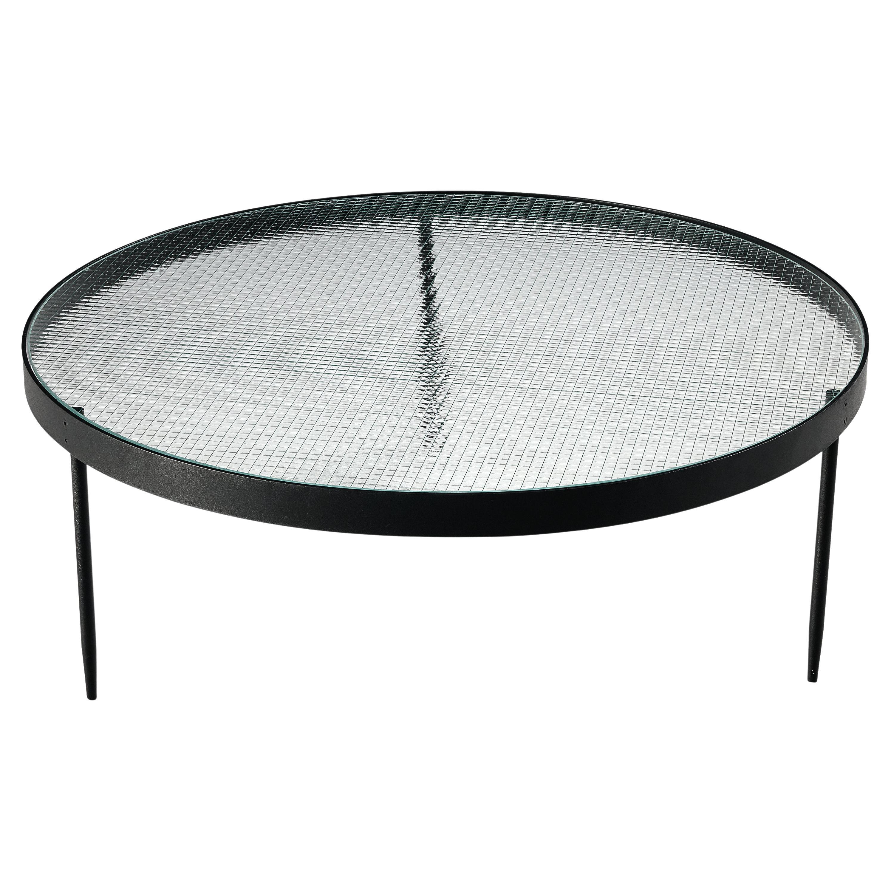Janni Van Pelt Coffee Table in White Metal and Glass