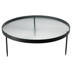 Janni Van Pelt Coffee Table in White Metal and Glass