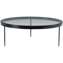 Janni Van Pelt Round Coffee Table in Black Metal and Glass