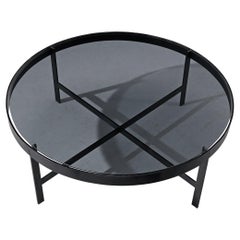 Janni Van Pelt Round Coffee Table in Black Metal and Glass