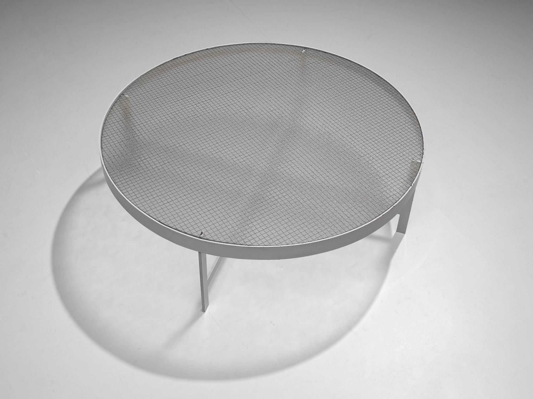 Janni Van Pelt Round Coffee Table in Metal and Glass 1