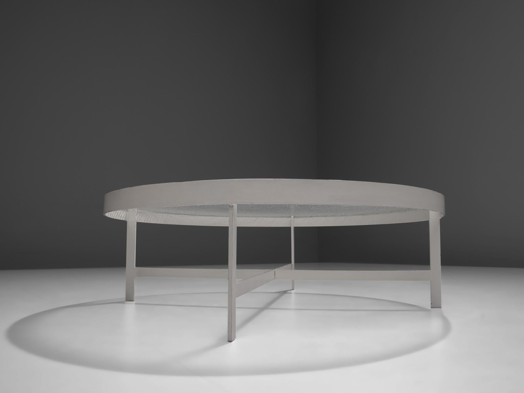 Janni Van Pelt Round Coffee Table in Metal and Glass 2