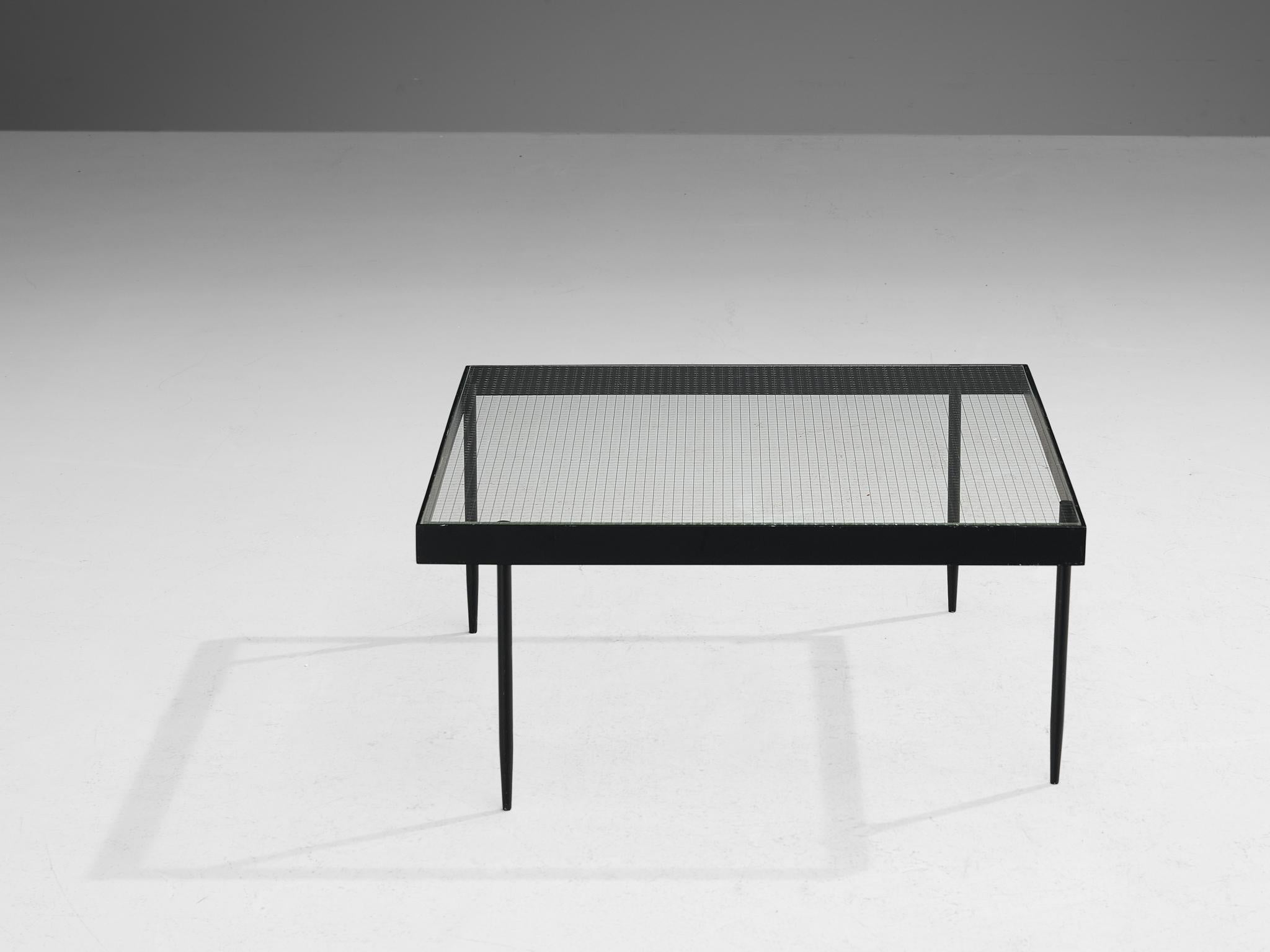 Janni van Pelt Square Coffee Table in Glass and Steel For Sale 2