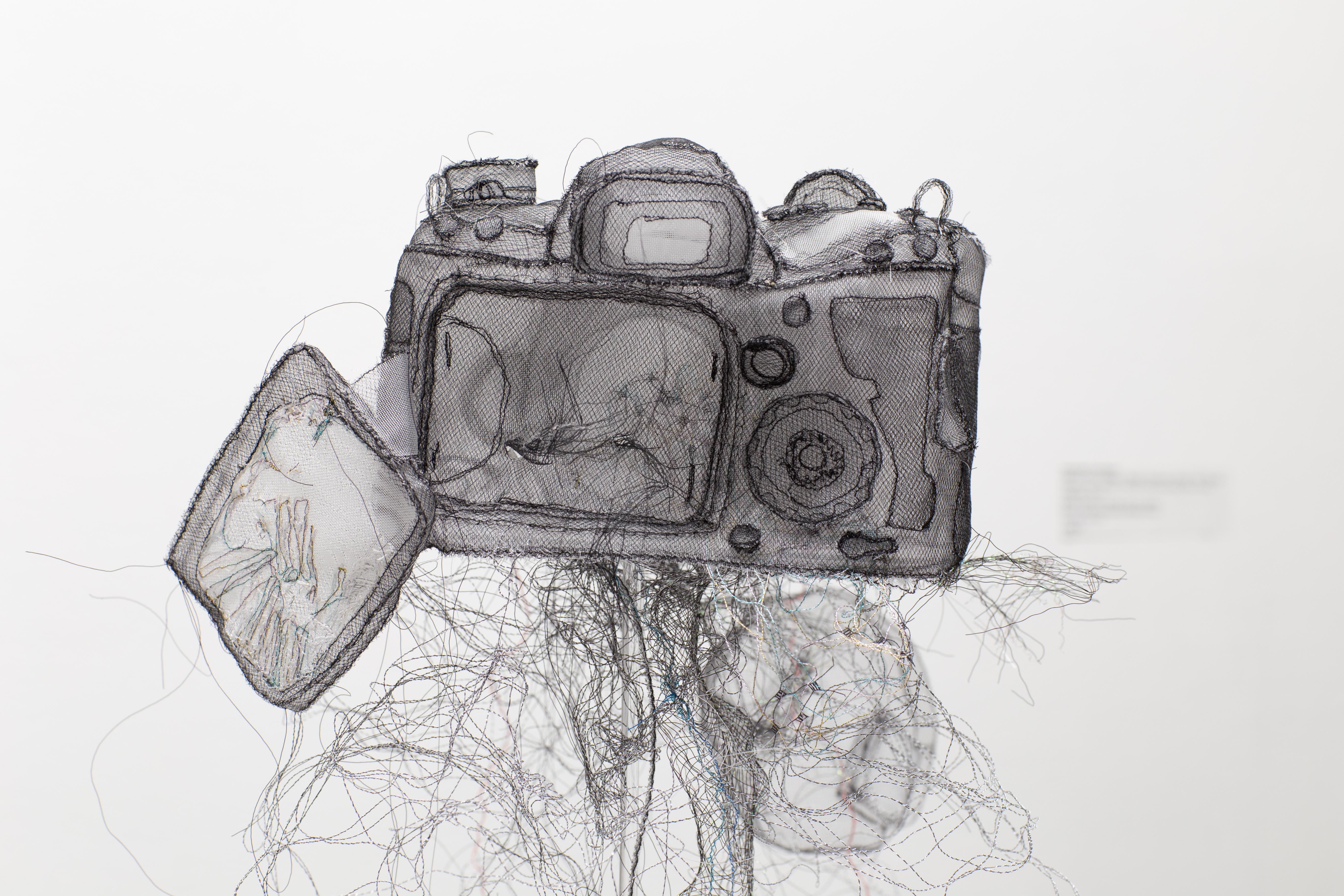 Jannick Deslauriers Figurative Sculpture - Camera from the series Relic: Body Extention