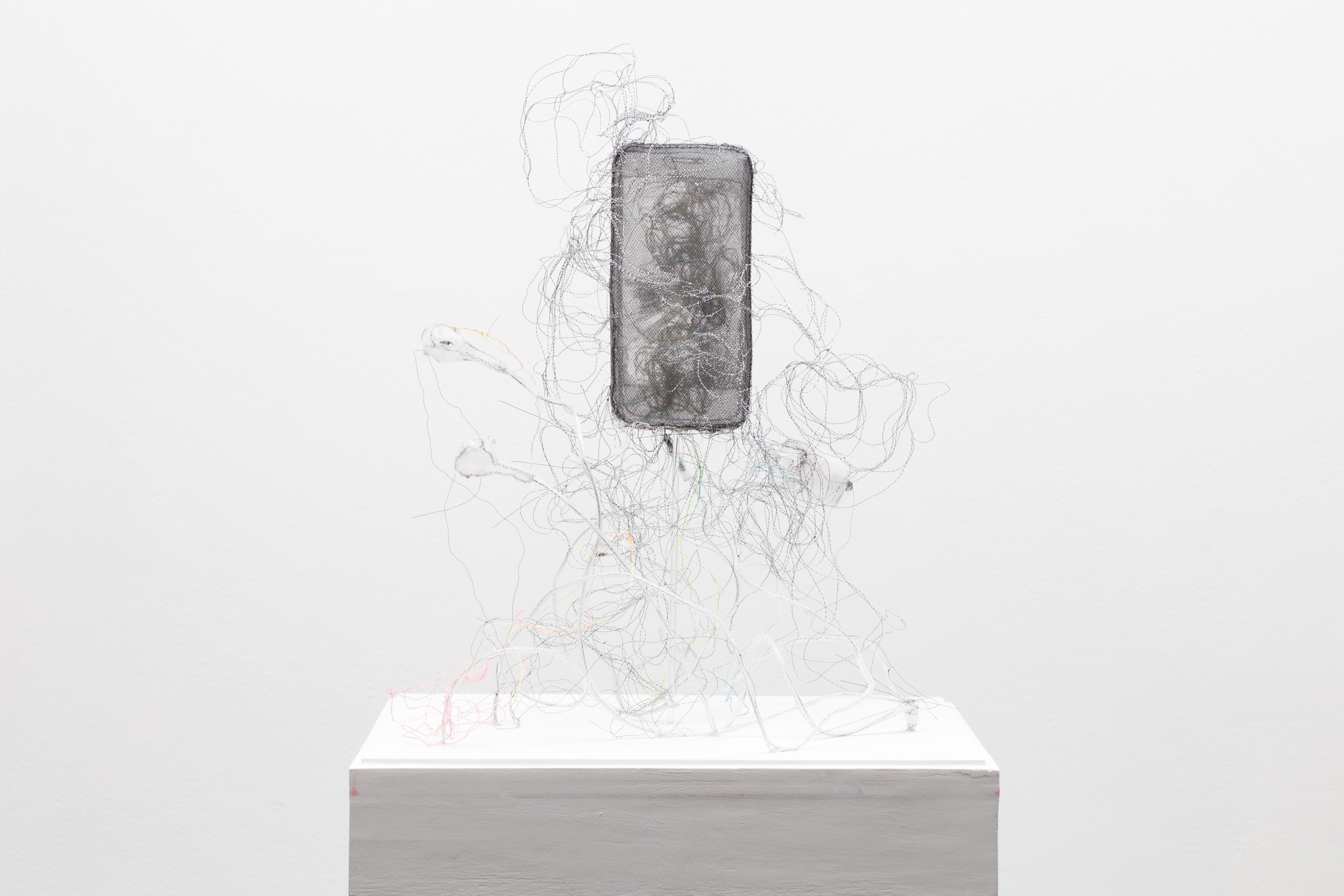 Phone from the series Relic: Body Extention - Sculpture by Jannick Deslauriers
