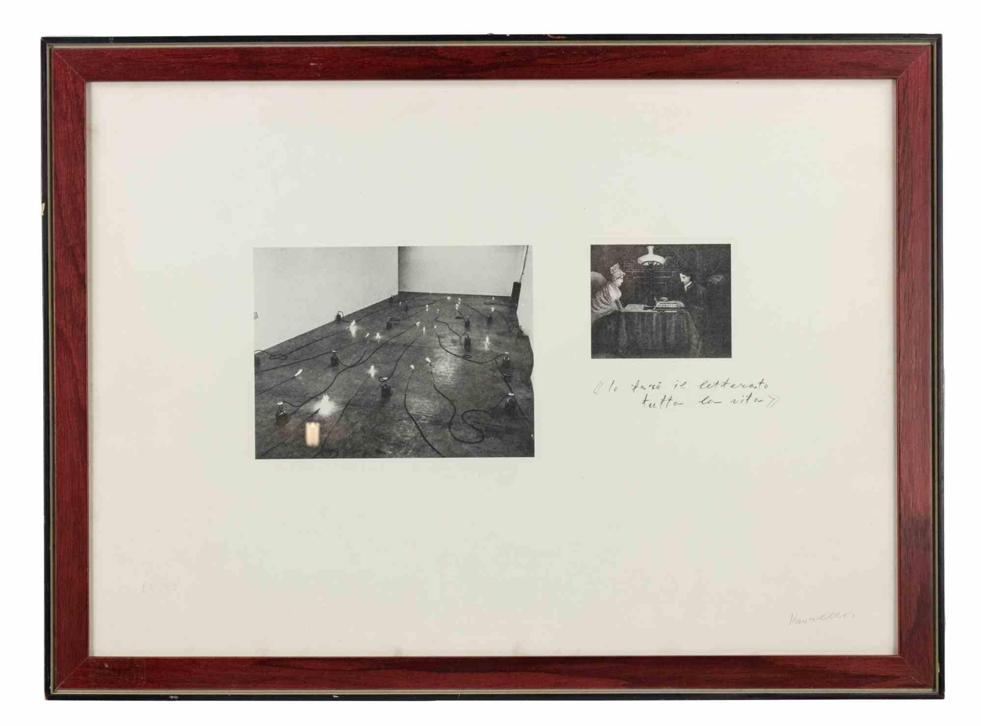 Seré escritor es una obra de arte moderna original realizada por Jannis Kounellis. Fotolitografía, retocada a mano.

Firmado a mano por el artista.

Edición de 90 ejemplares (13/90).

Título original: Io farò il letterato tutta la vita

Incluye