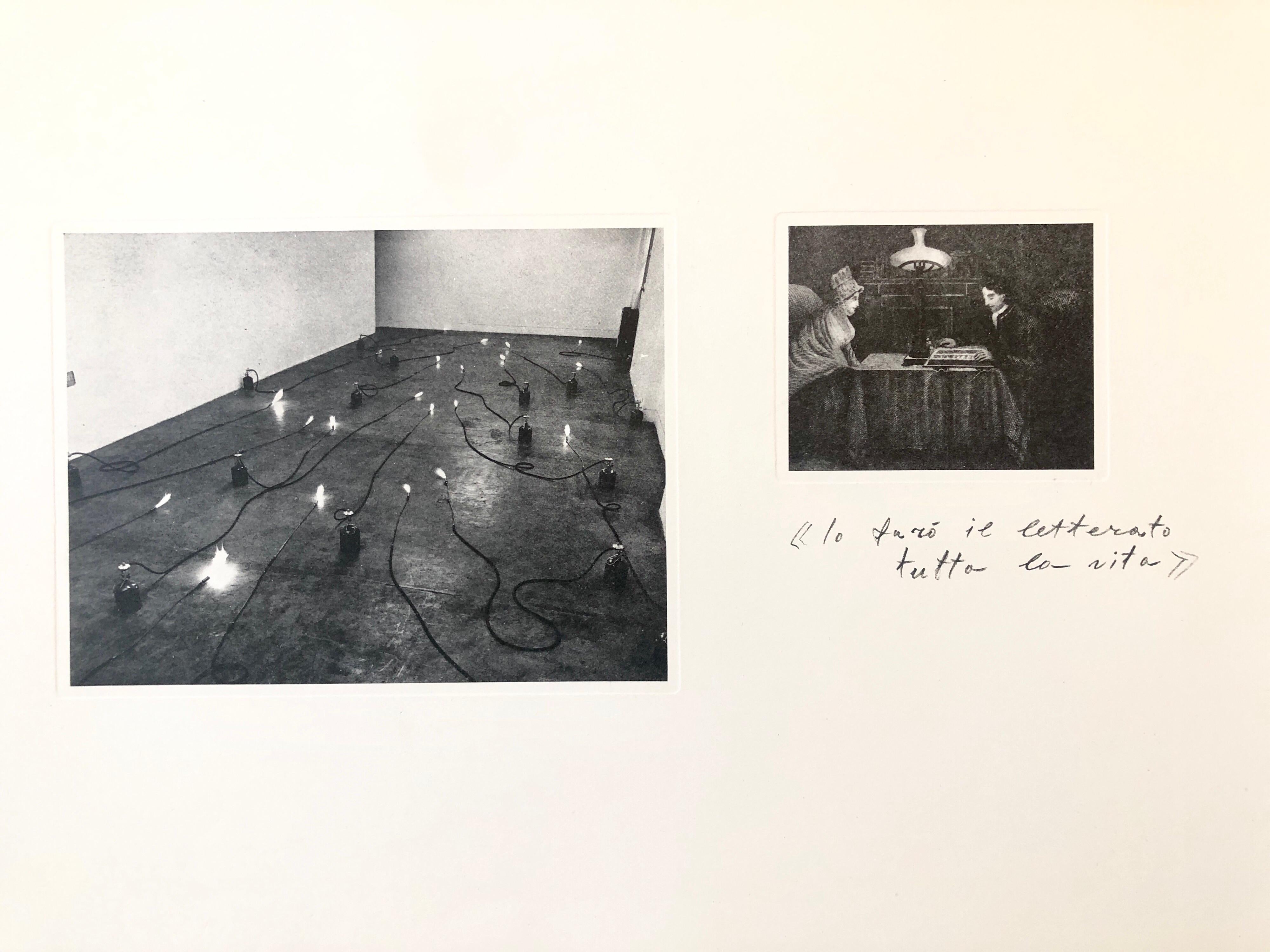 'Lo faro il litterato tutta la vita'
Photo Lithography on rag paper
hand signed lower right in pencil: Kounellis
numbered 37/90.
Provenance: The Collection of Ileana Sonnabend (Mrs Leo Castelli) & the Estate of Nina Castelli Sundell
I have seen this
