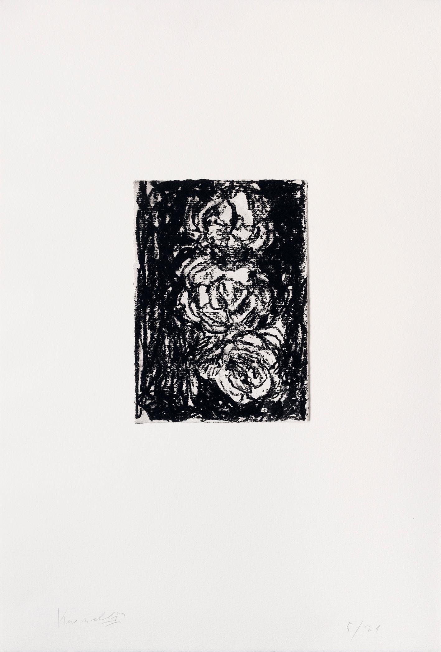 Jannis Kounellis Still-Life Print - Trois roses