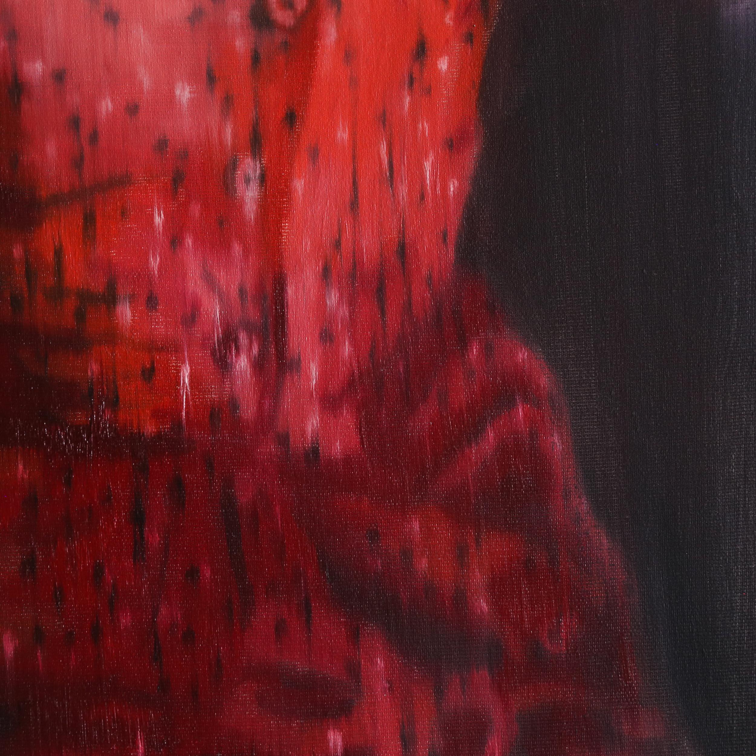 Vestido rojo - Painting de János Huszti