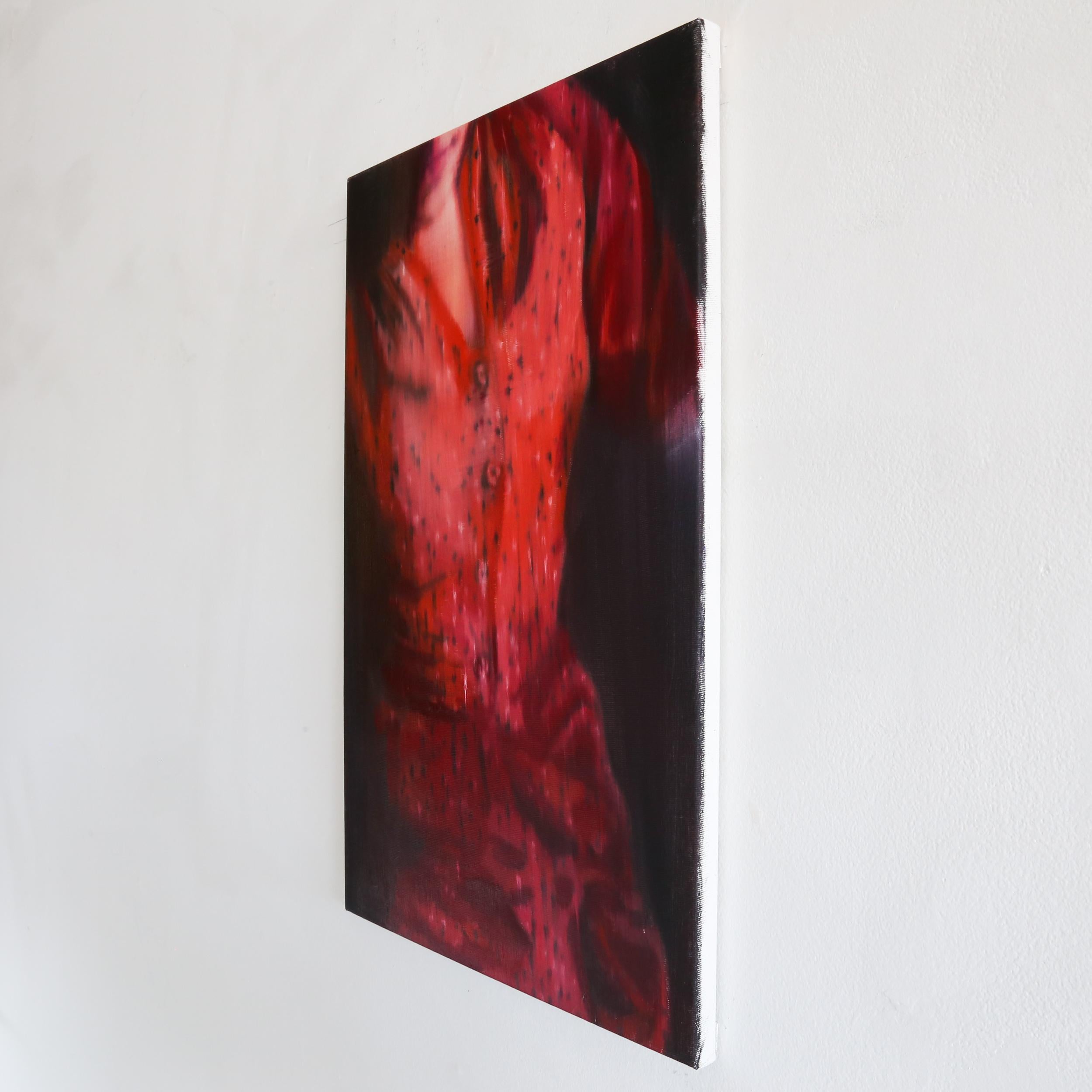 Vestido rojo - Painting Moderno de János Huszti
