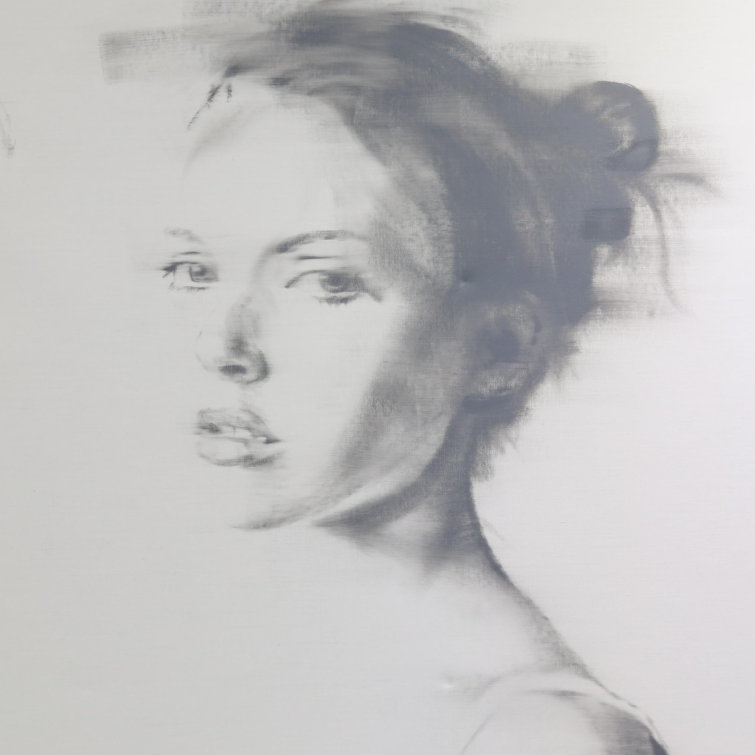 Frau 02 (Grau), Figurative Painting, von János Huszti