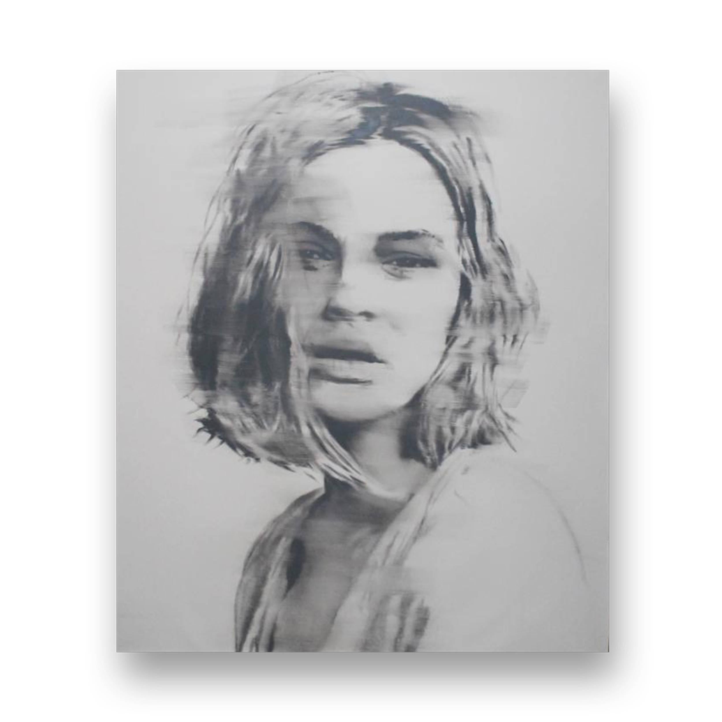 János Huszti Figurative Painting - Woman Portrait Short Hair