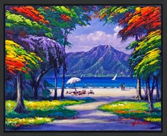 Day at the Beach (framed original painting on canvas)