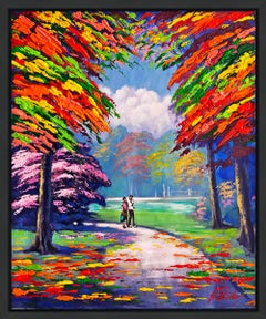 Friends Walk (framed original painting on canvas)