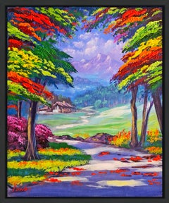 The House in the Woods (framed original painting on canvas)