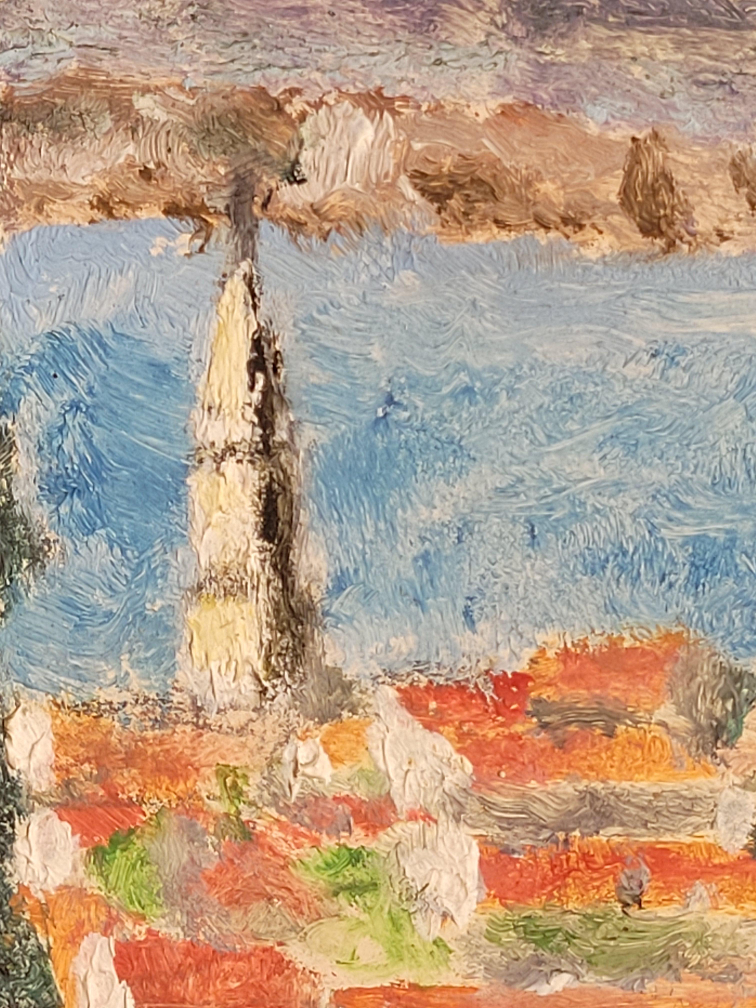 Die Côte d'Azur. Öl-Landschaftsgemälde aus der Mitte des Jahrhunderts. im Angebot 6