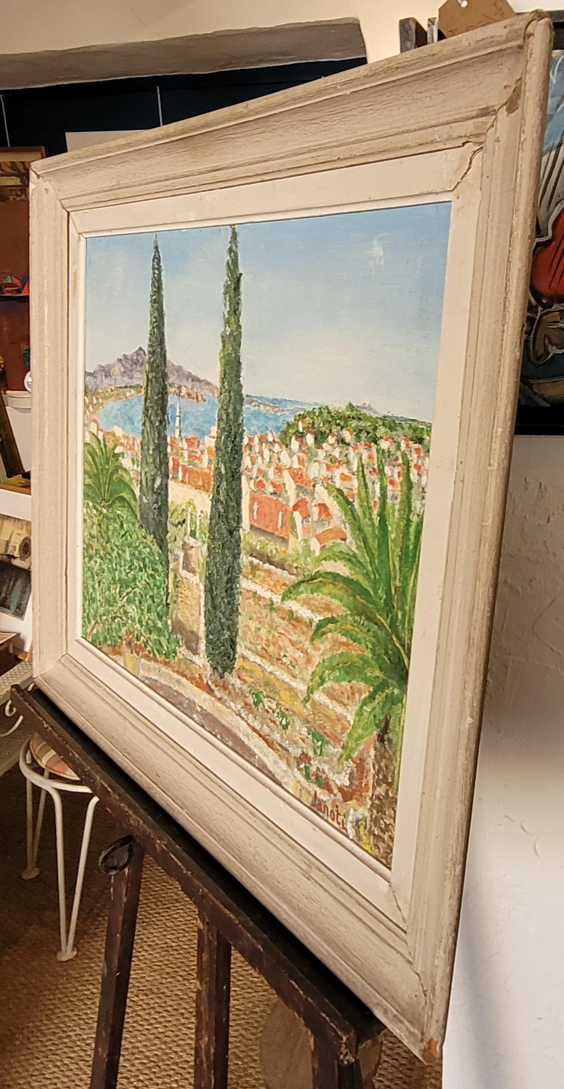 Die Côte d'Azur. Öl-Landschaftsgemälde aus der Mitte des Jahrhunderts. im Angebot 13