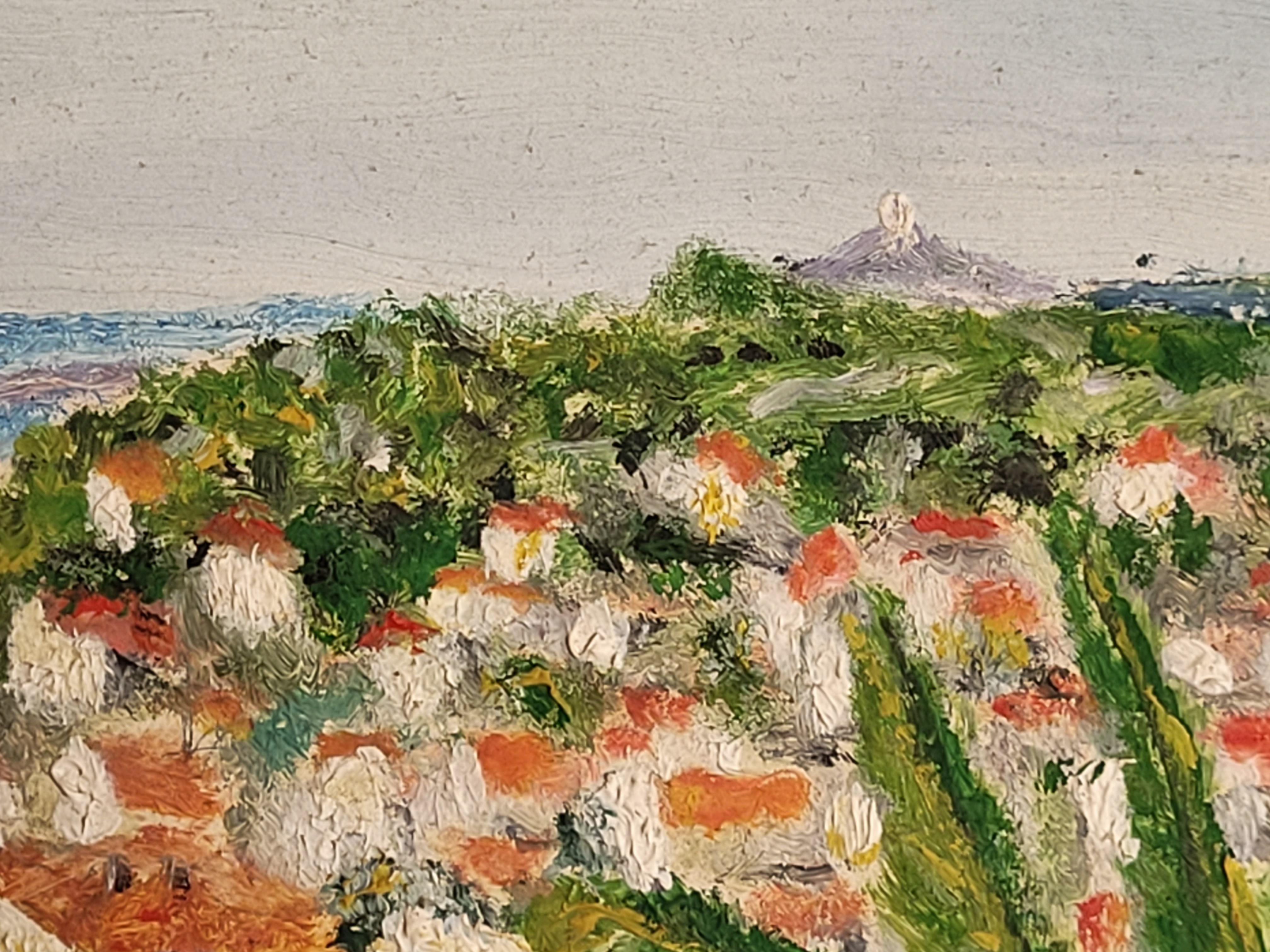 Die Côte d'Azur. Öl-Landschaftsgemälde aus der Mitte des Jahrhunderts. im Angebot 4