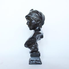 'Janotte' Emmanuel Villanis Art Nouveau Bronze Bust, French, 1890