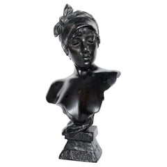 'Janotte' Emmanuel Villanis Art Nouveau Bronze Bust, French, 1890
