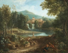 Van Bloemen Flemish Landscape Painting figures sheperd 17 century oil canvas