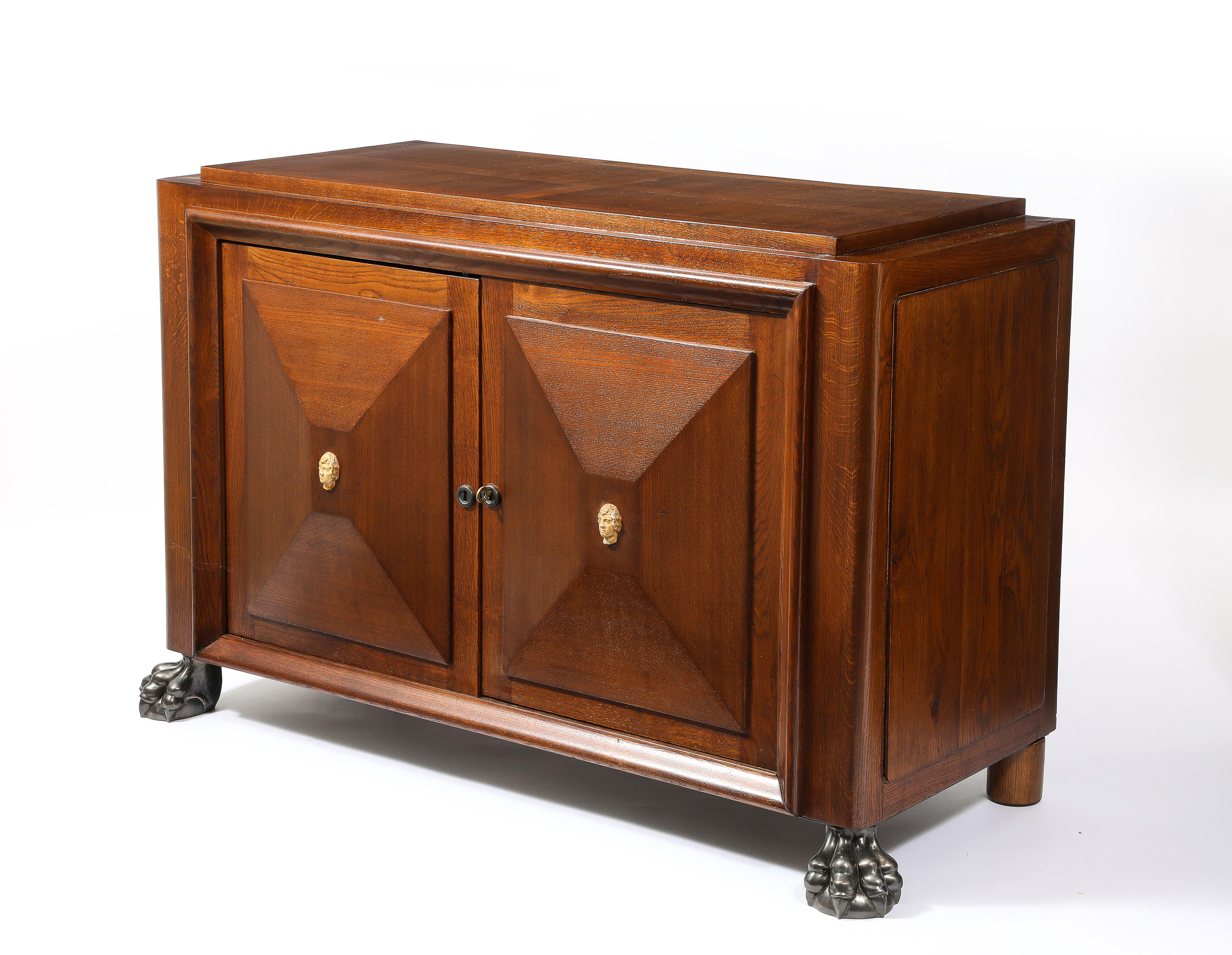 Cassapanca Jansen Art Deco Oak, Francia, anni '40 in vendita 3
