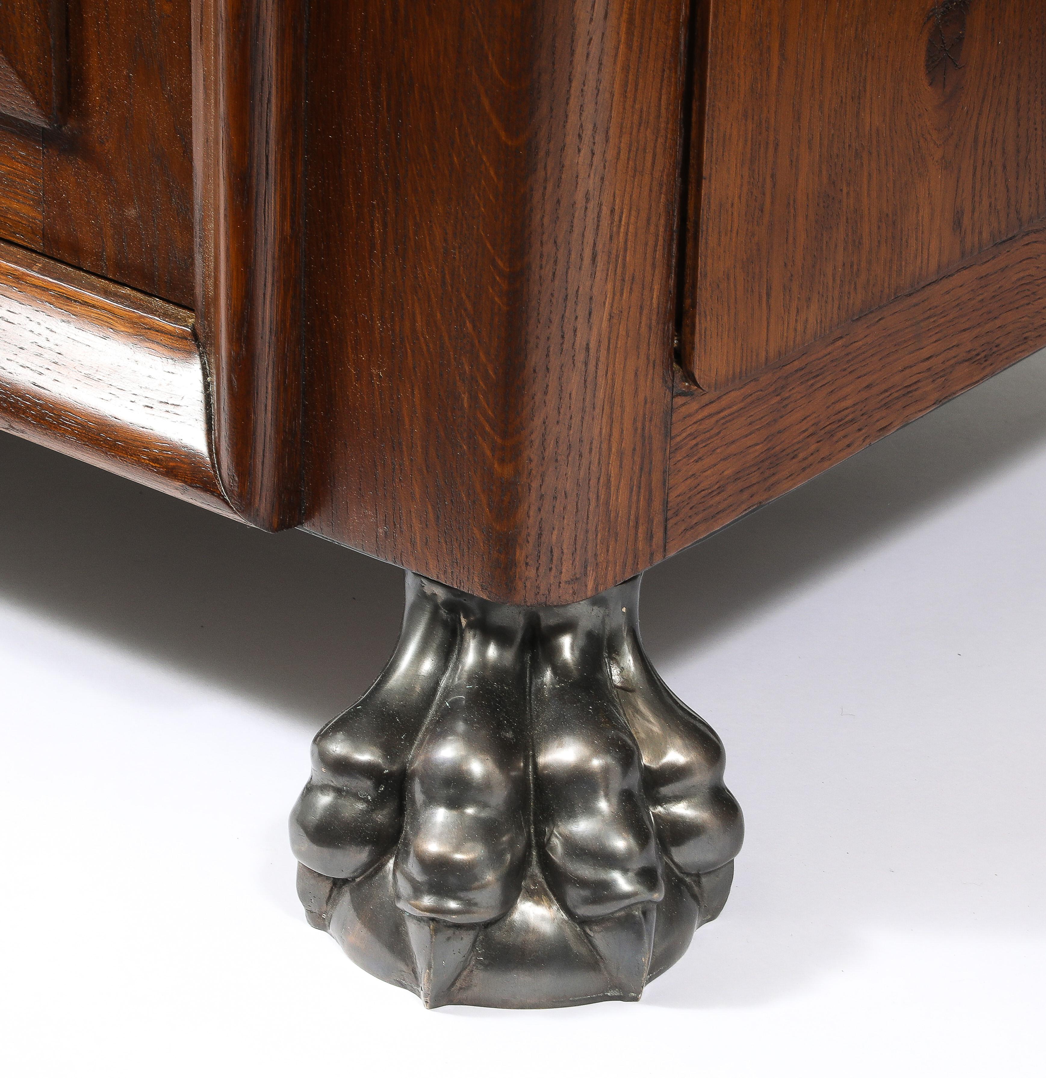 Cassapanca Jansen Art Deco Oak, Francia, anni '40 in vendita 5