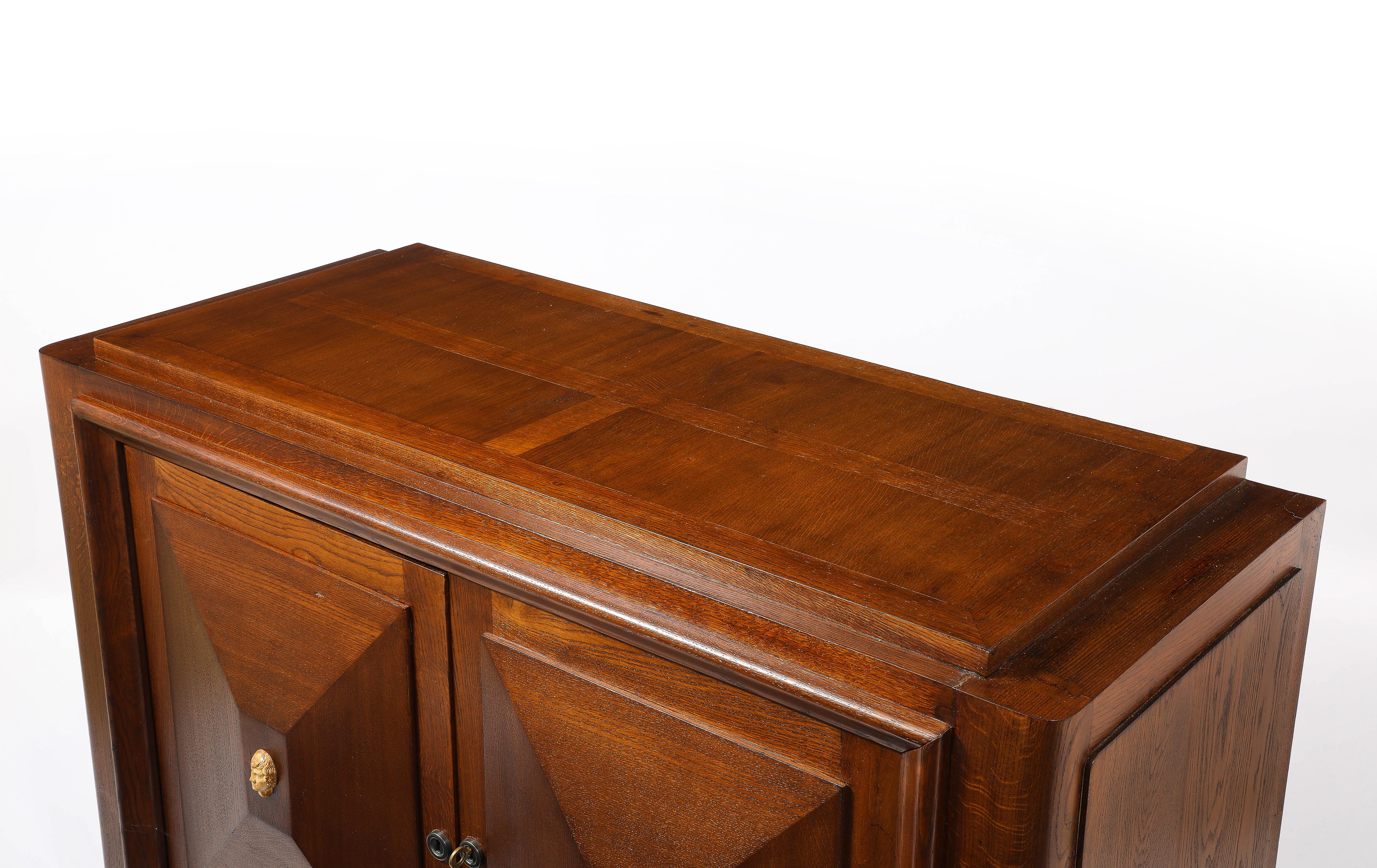 Cassapanca Jansen Art Deco Oak, Francia, anni '40 in vendita 6