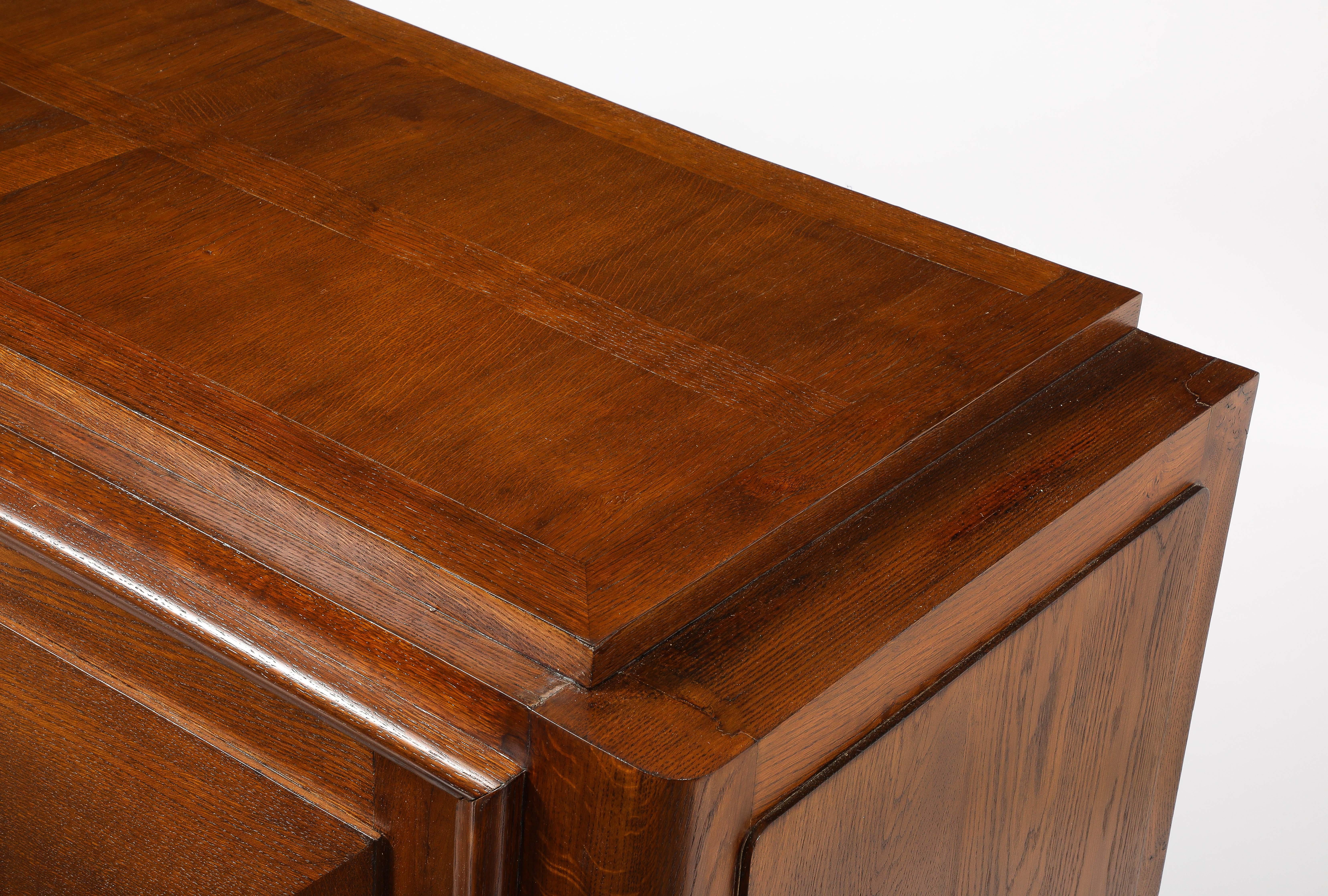 Cassapanca Jansen Art Deco Oak, Francia, anni '40 in vendita 7