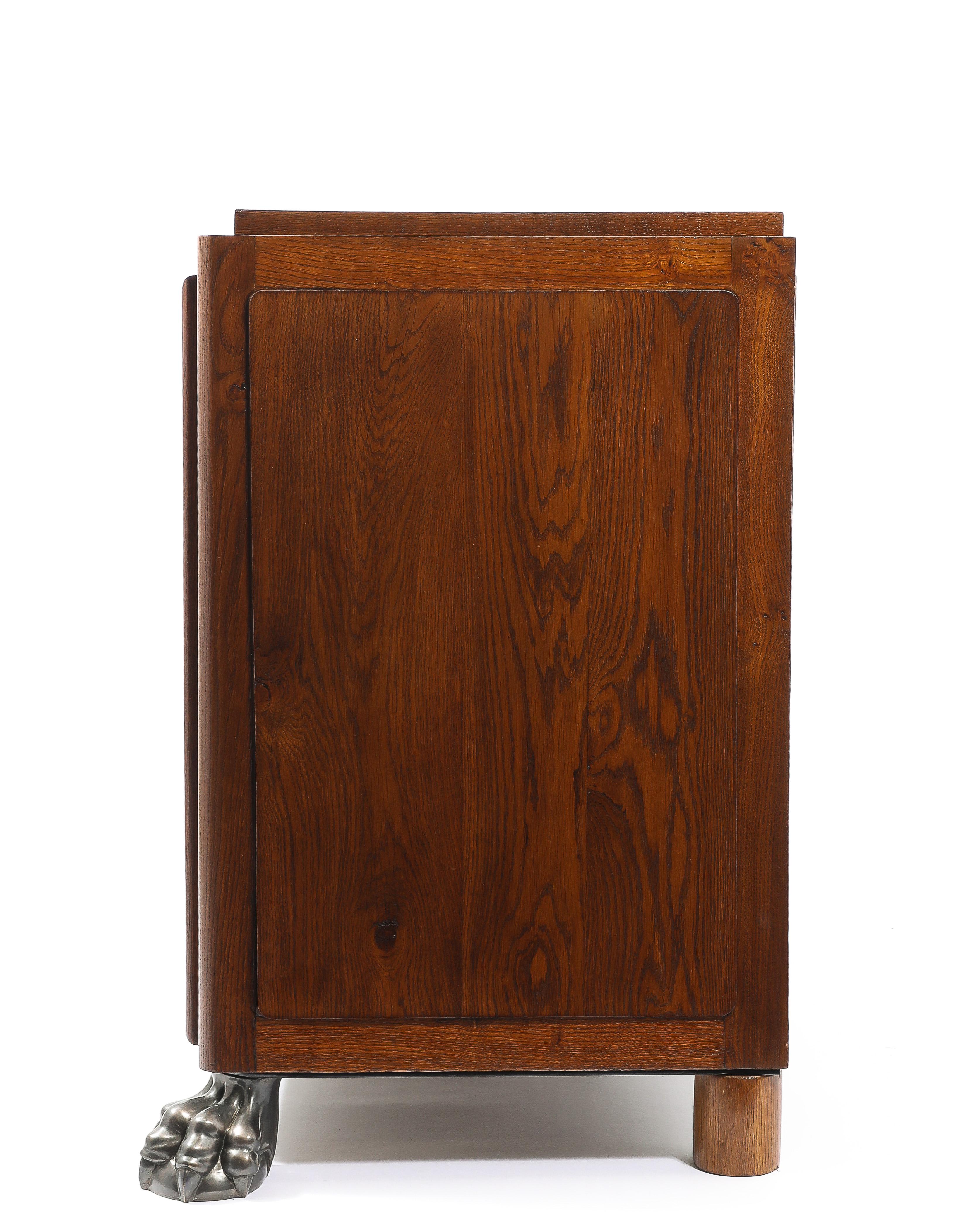 Cassapanca Jansen Art Deco Oak, Francia, anni '40 in vendita 8