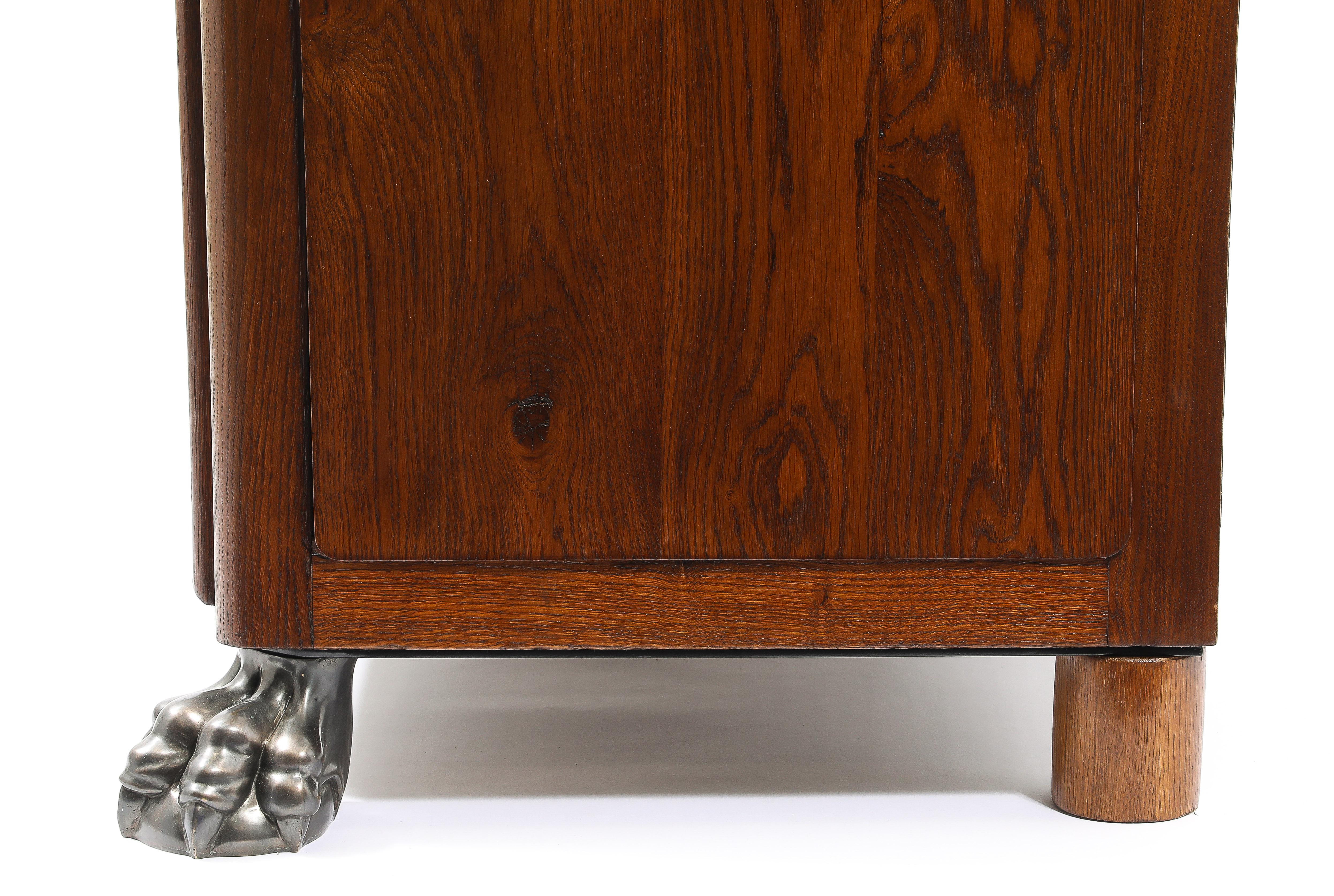 Cassapanca Jansen Art Deco Oak, Francia, anni '40 in vendita 9