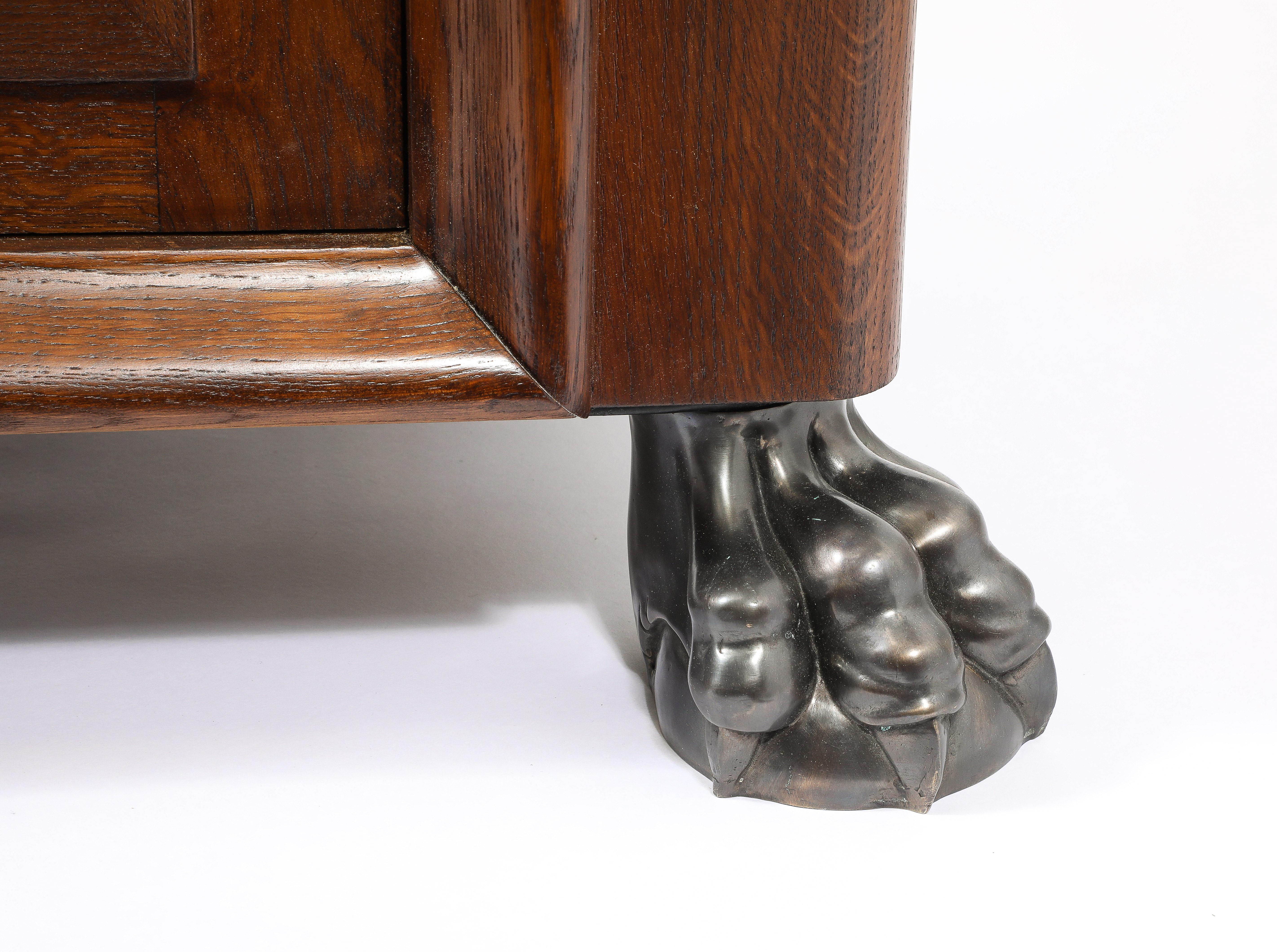 Francese Cassapanca Jansen Art Deco Oak, Francia, anni '40 in vendita