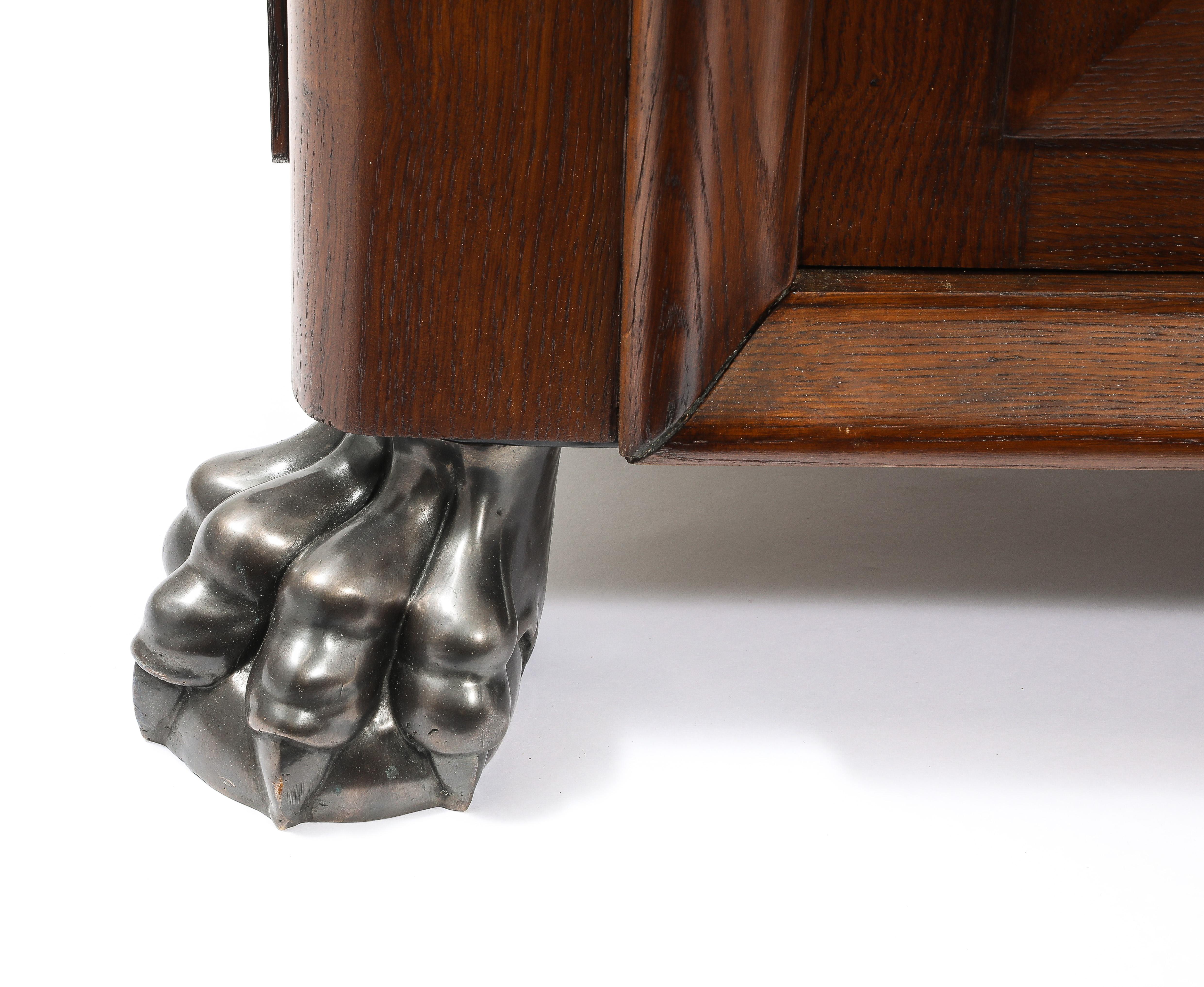 Cassapanca Jansen Art Deco Oak, Francia, anni '40 In condizioni buone in vendita a New York, NY