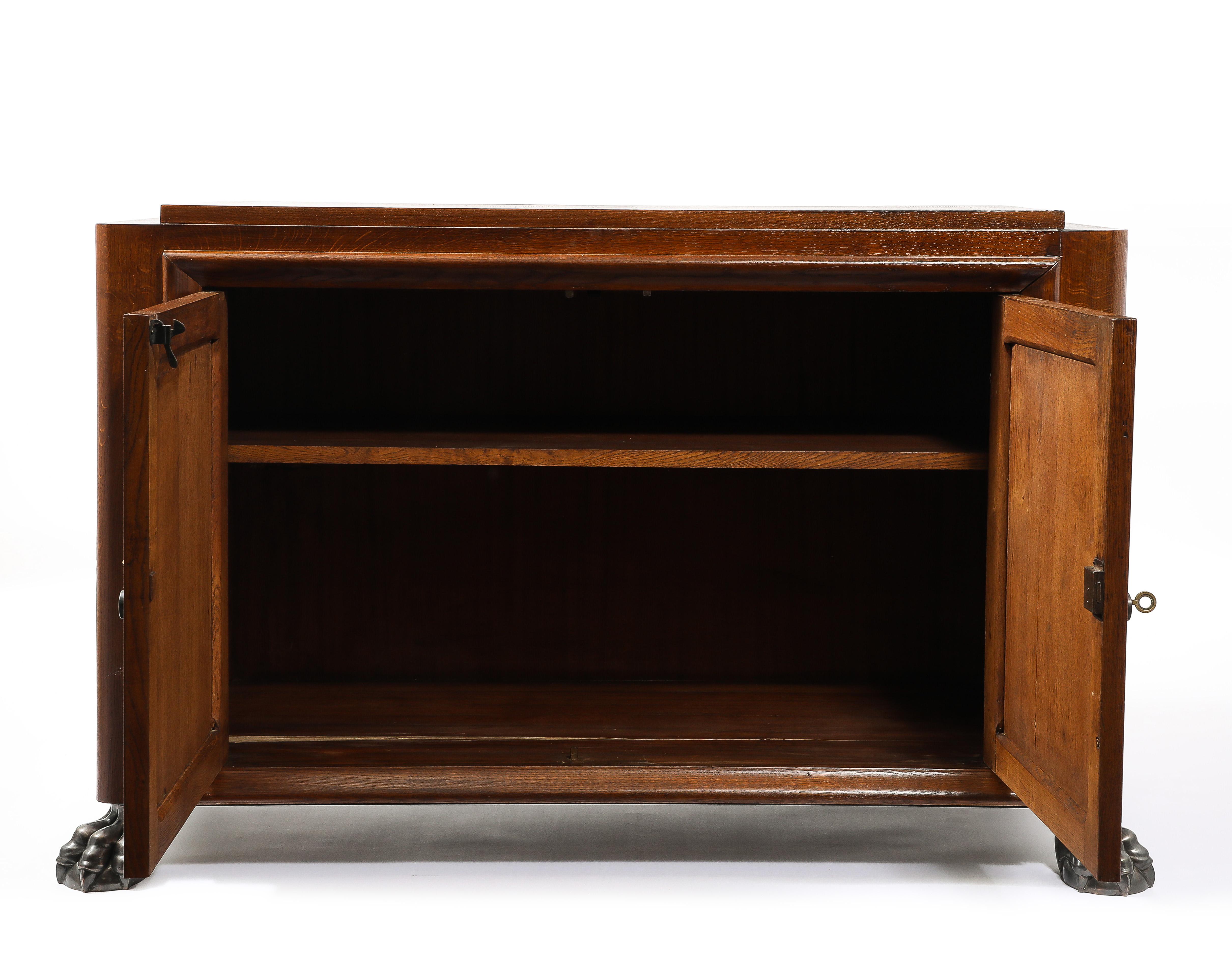 XX secolo Cassapanca Jansen Art Deco Oak, Francia, anni '40 in vendita