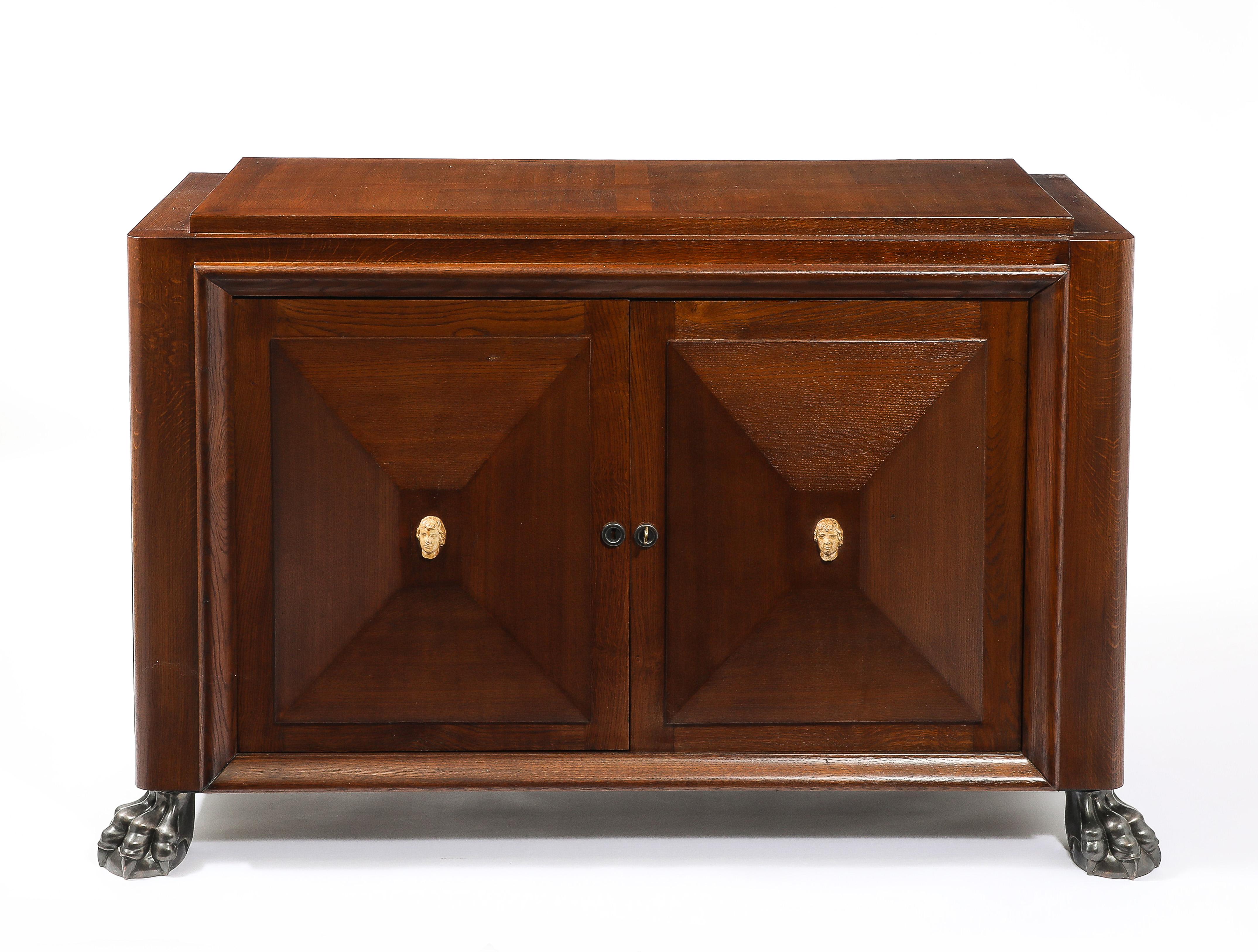 Cassapanca Jansen Art Deco Oak, Francia, anni '40 in vendita 1