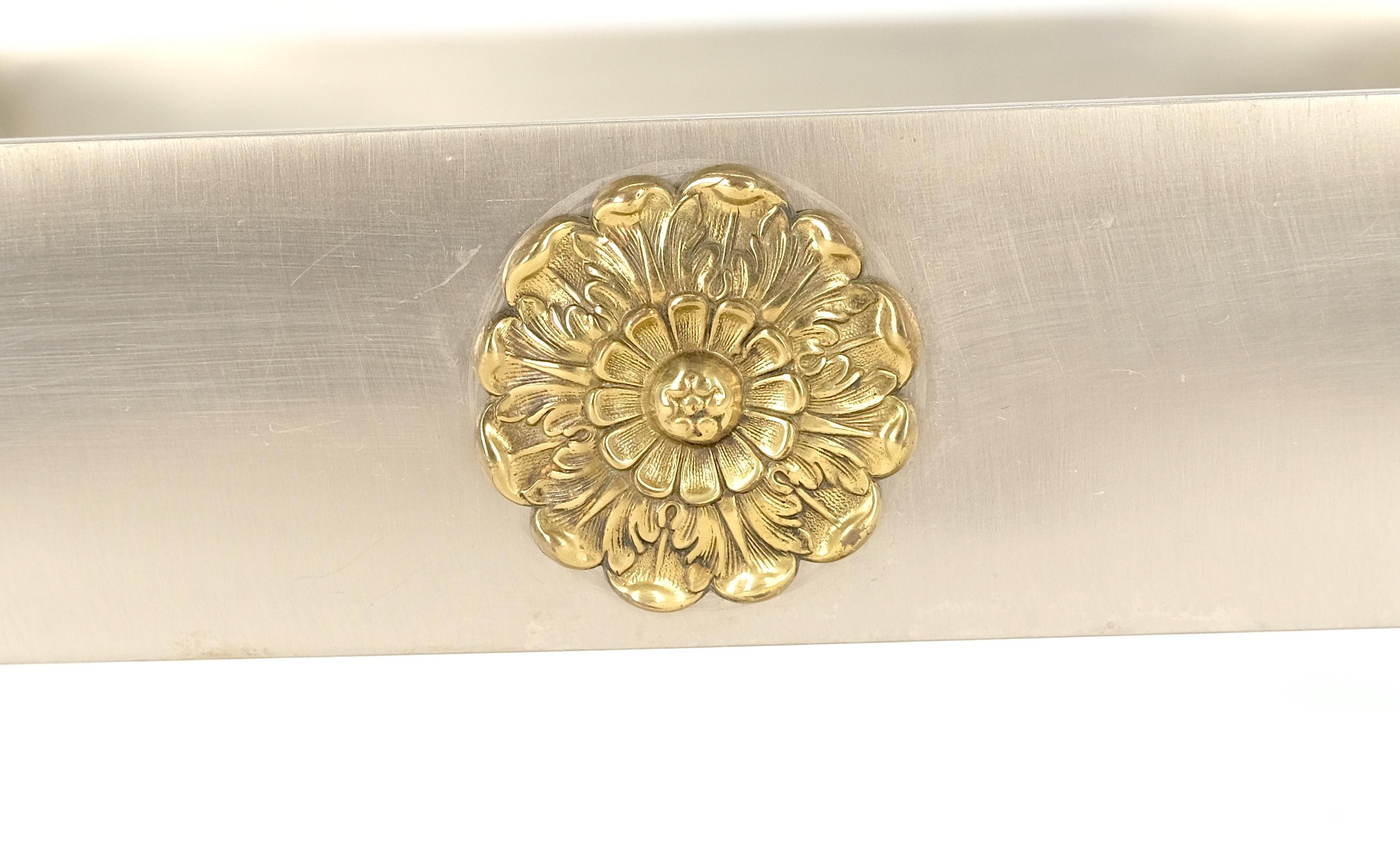 Brushed Steel Brass Mounts Rosettes Square 3/4