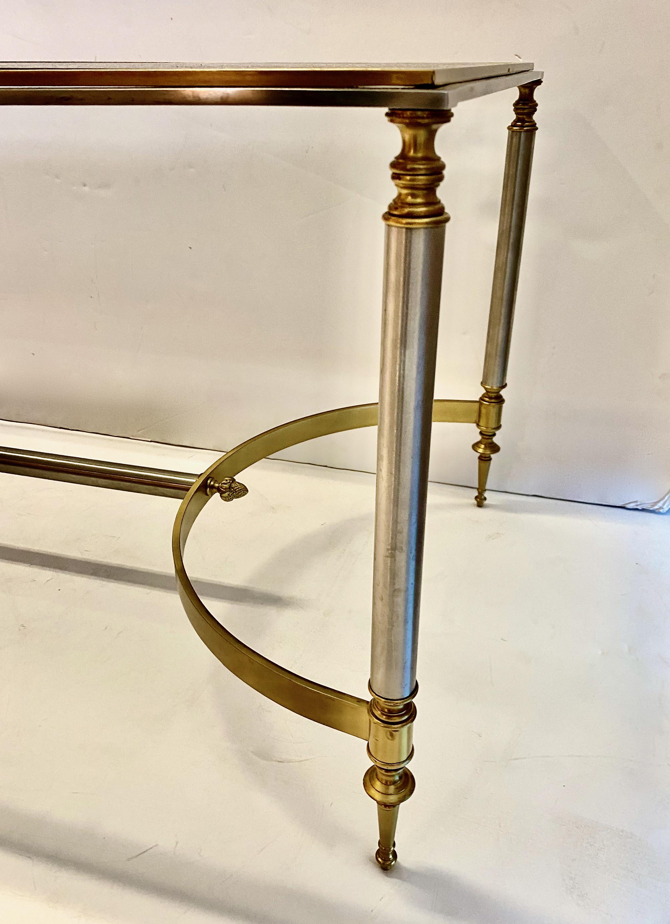 Jansen-Attributed Steel and Brass Coffee Table 2