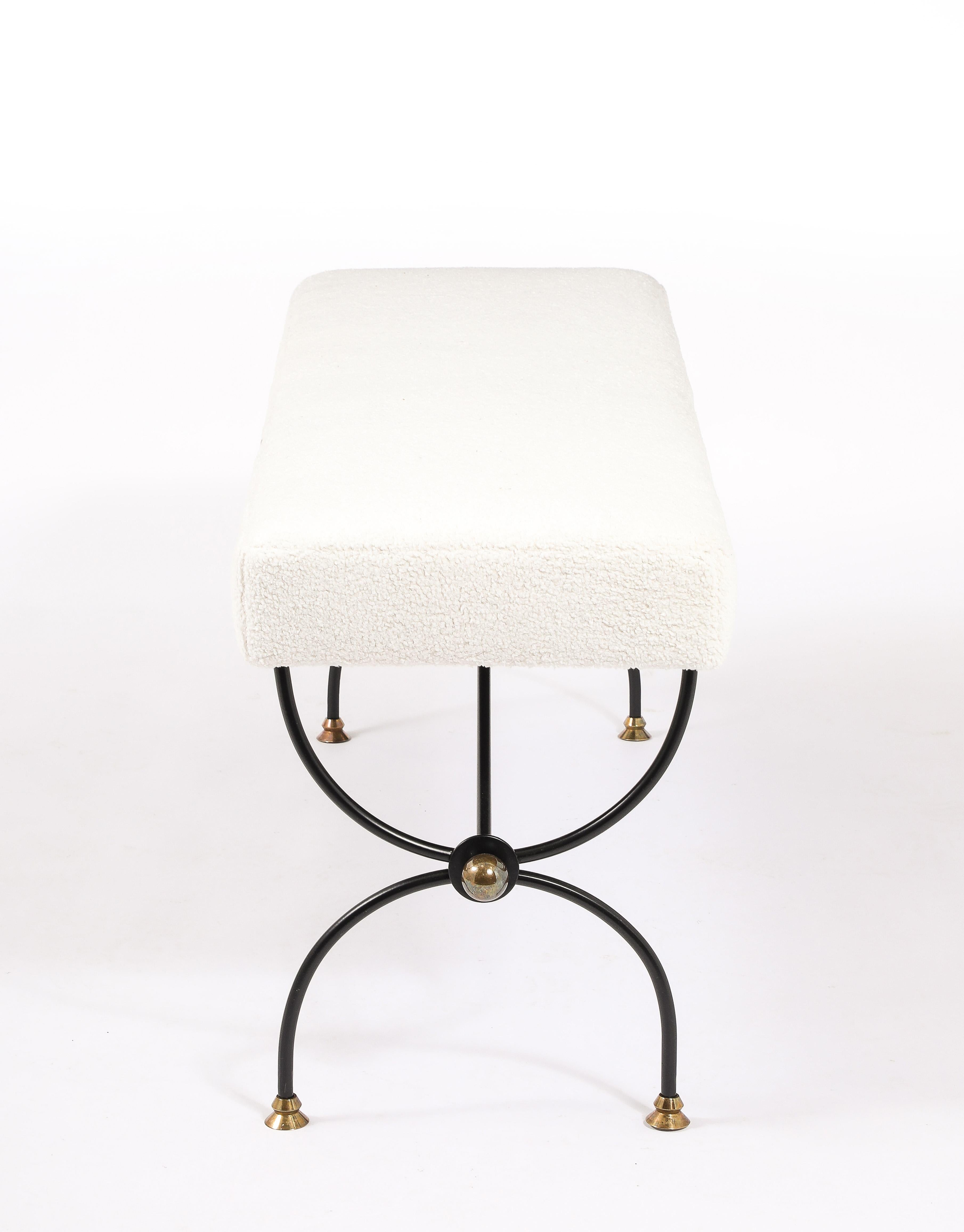 Jansen Bouclé Bench, France 1950's For Sale 4