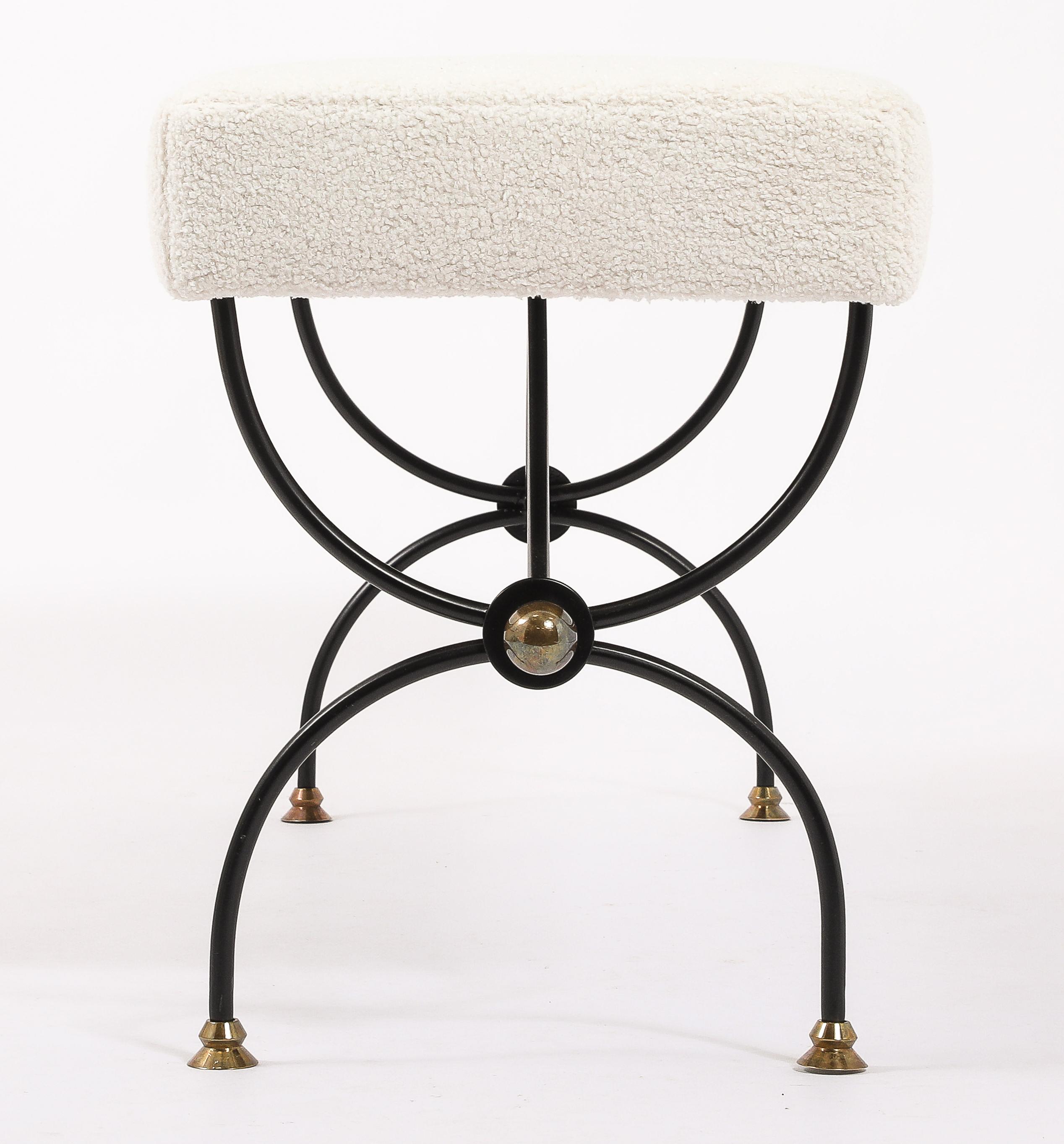 Jansen Bouclé Bench, France 1950's For Sale 5