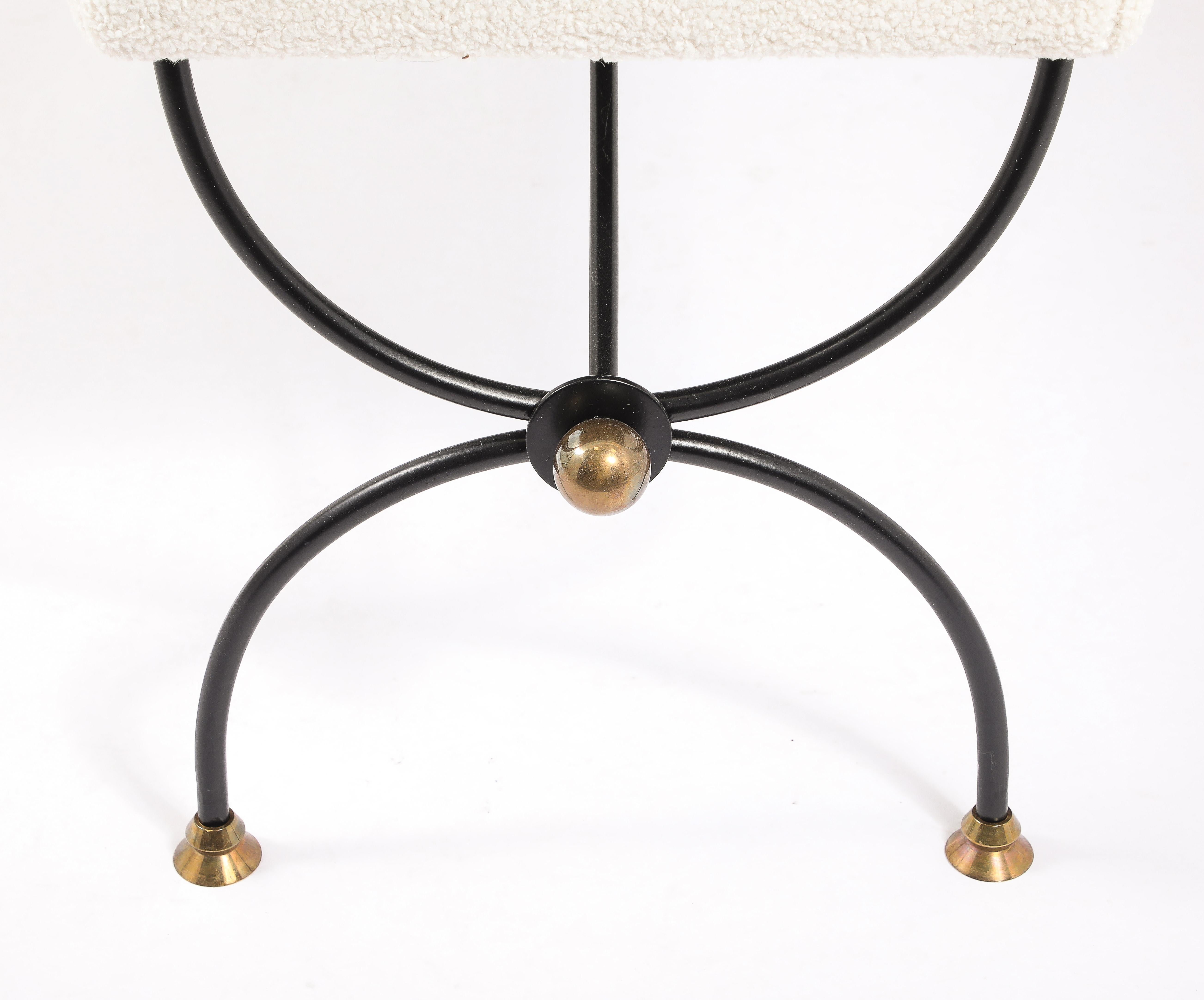 20th Century Jansen Bouclé Bench, France 1950's For Sale