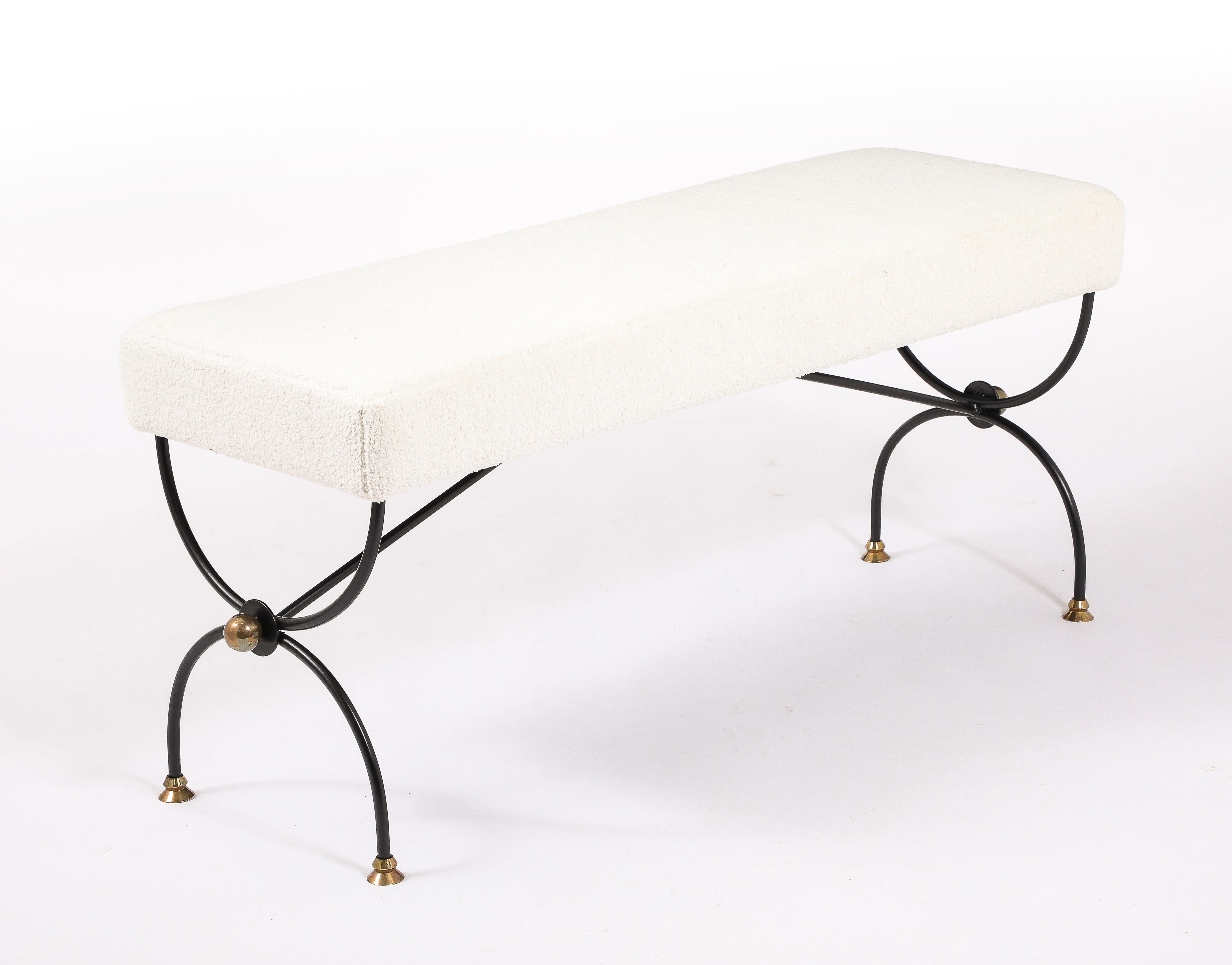 Bronze Jansen Bouclé Bench, France 1950's For Sale